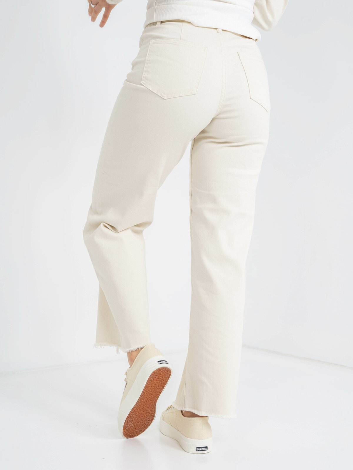 Y.A.S Twilly High Waist Denim Ankle Jeans Eggnog