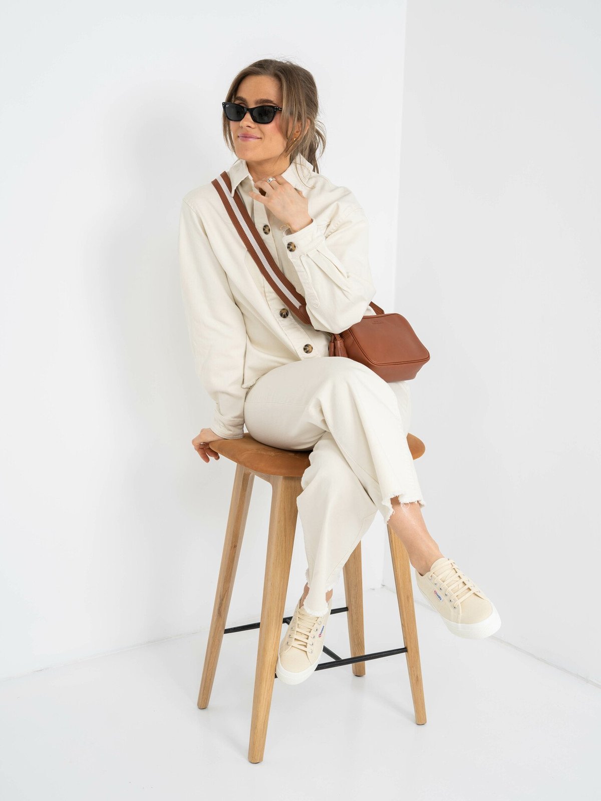 Y.A.S Twilly High Waist Denim Ankle Jeans Eggnog