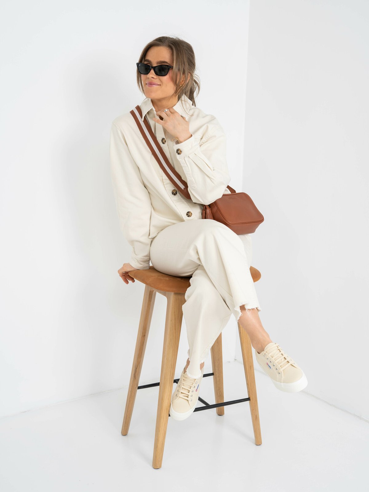 Y.A.S Twilly High Waist Denim Ankle Jeans Eggnog