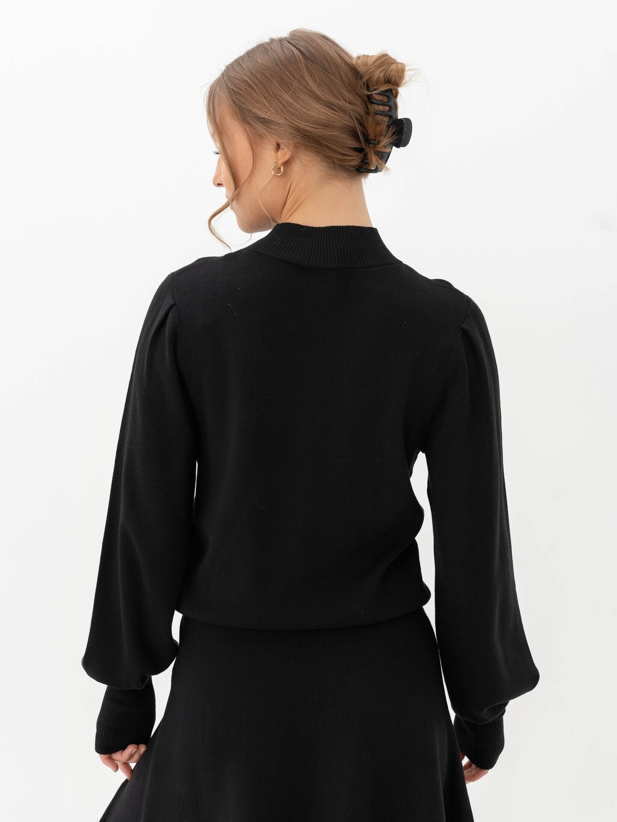 Y.A.S Fonny Long Sleeve Knit Pullover Black