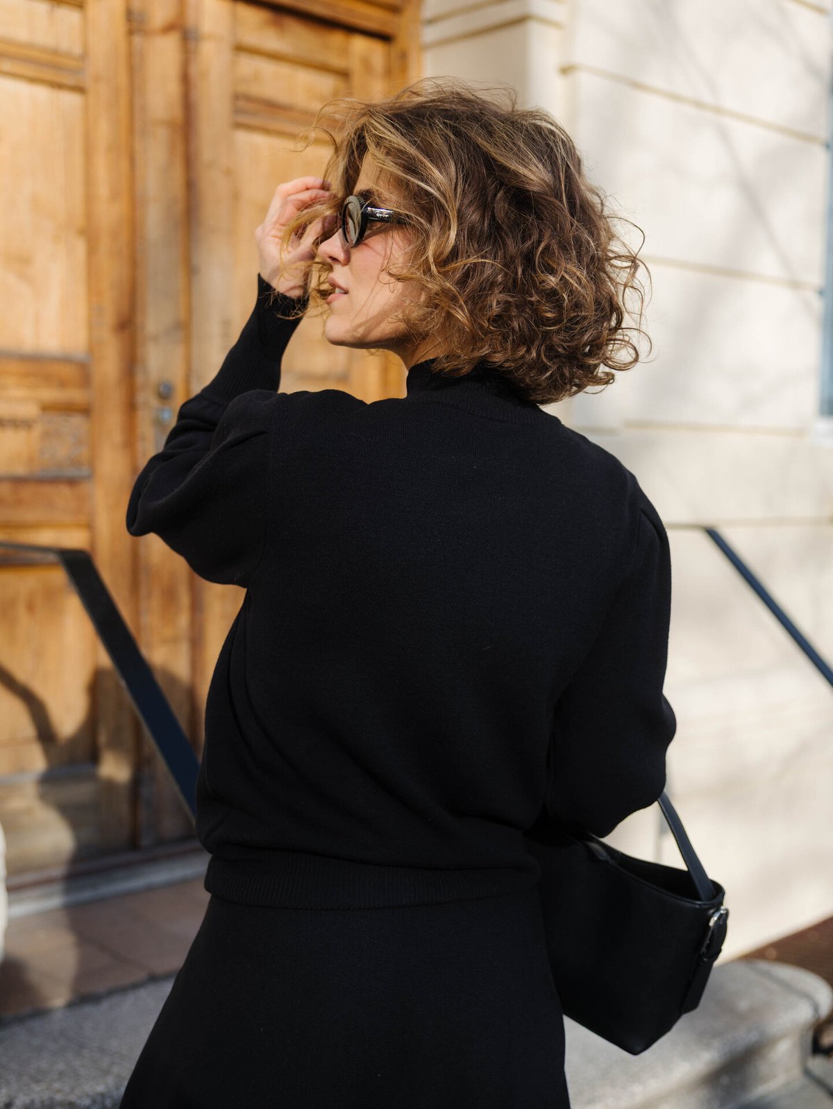 Y.A.S Fonny Long Sleeve Knit Pullover Black