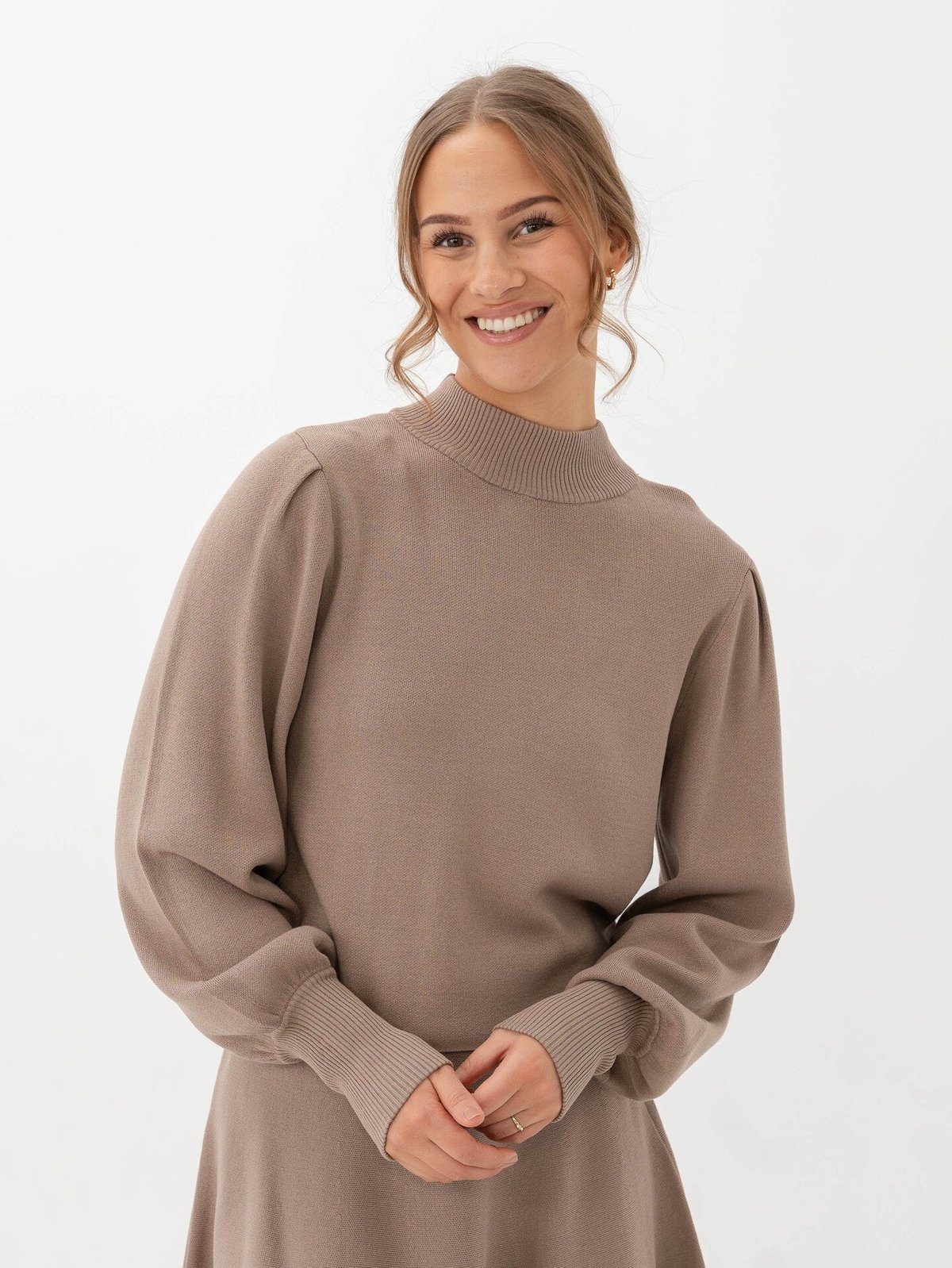 Y.A.S Fonny Long Sleeve Knit Pullover Fungi