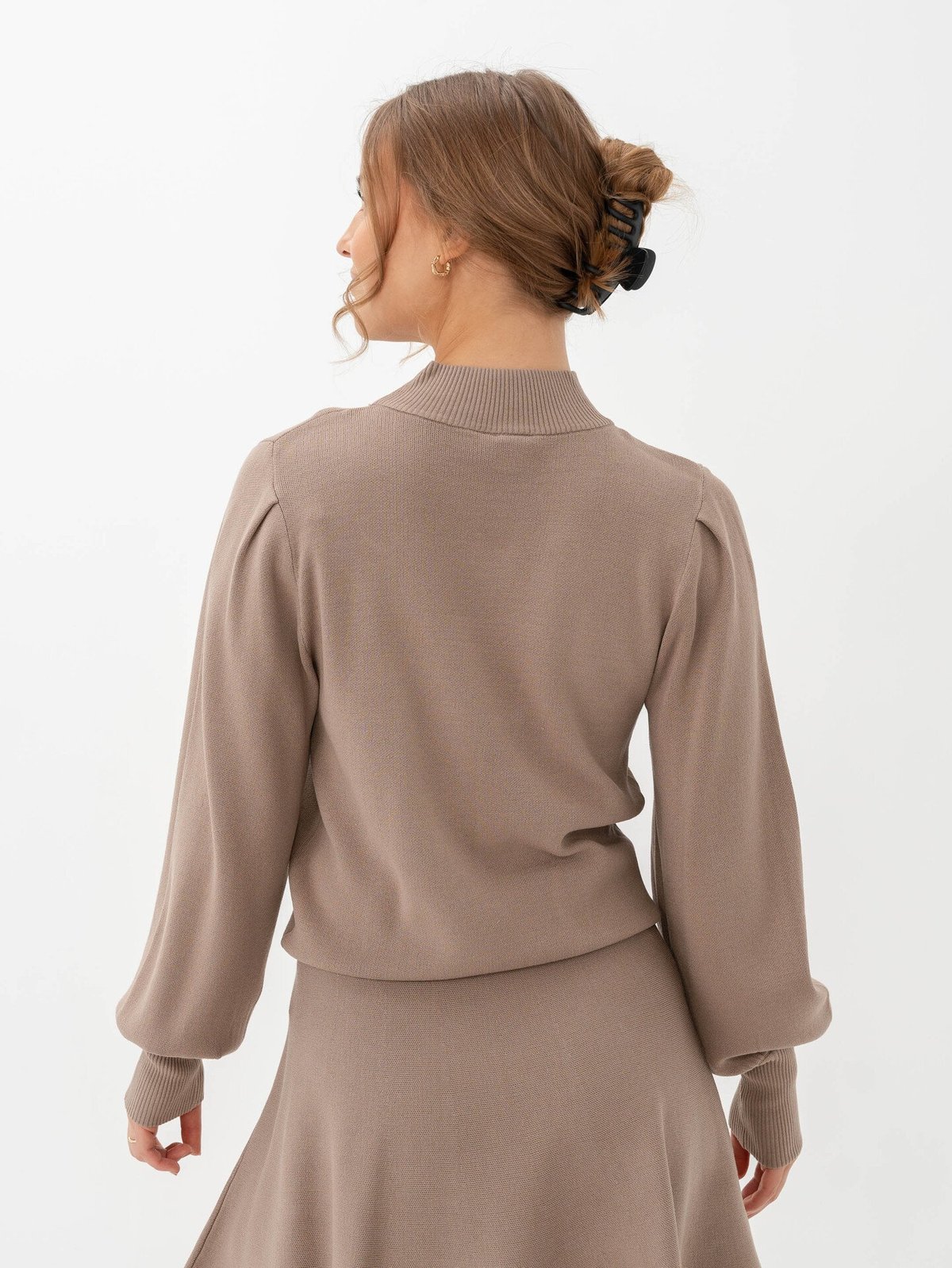 Y.A.S Fonny Long Sleeve Knit Pullover Fungi