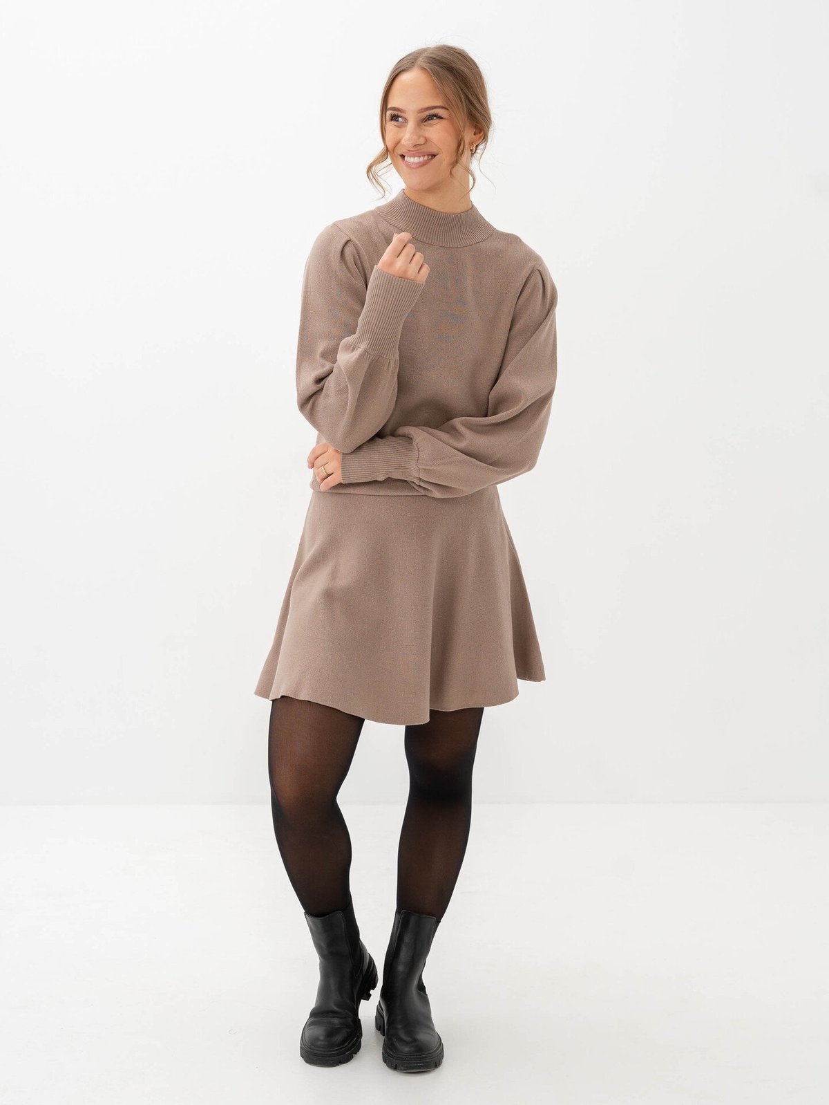 Y.A.S Fonny Long Sleeve Knit Pullover Fungi