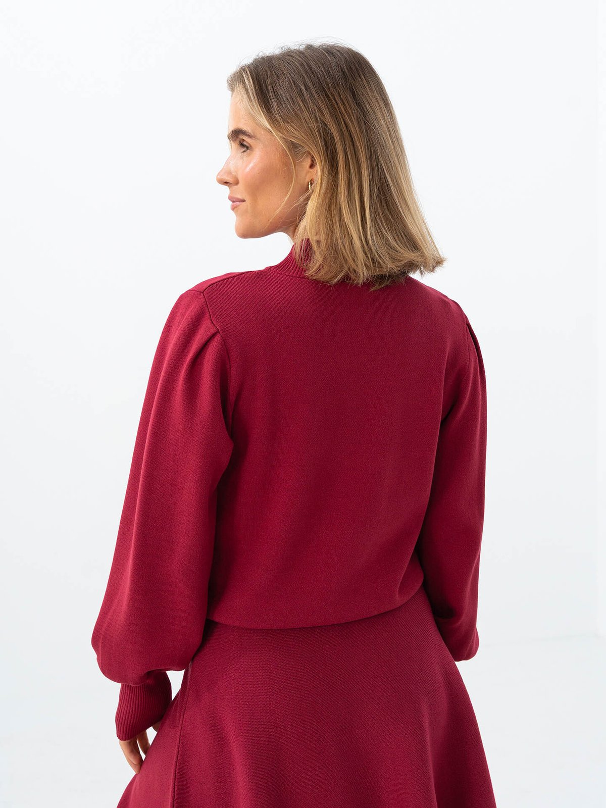 Y.A.S Fonny Long Sleeve Knit Pullover Tibetan Red