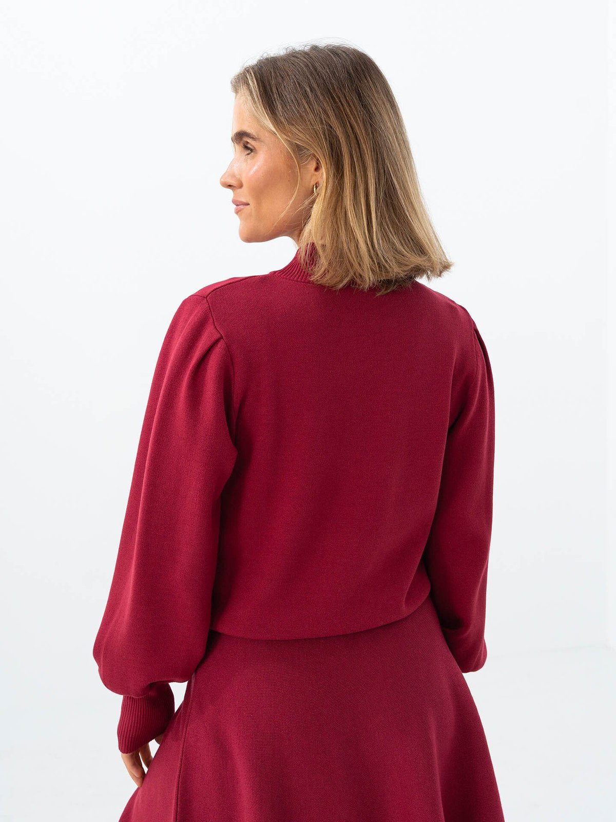 Y.A.S Fonny Long Sleeve Knit Pullover Tibetan Red