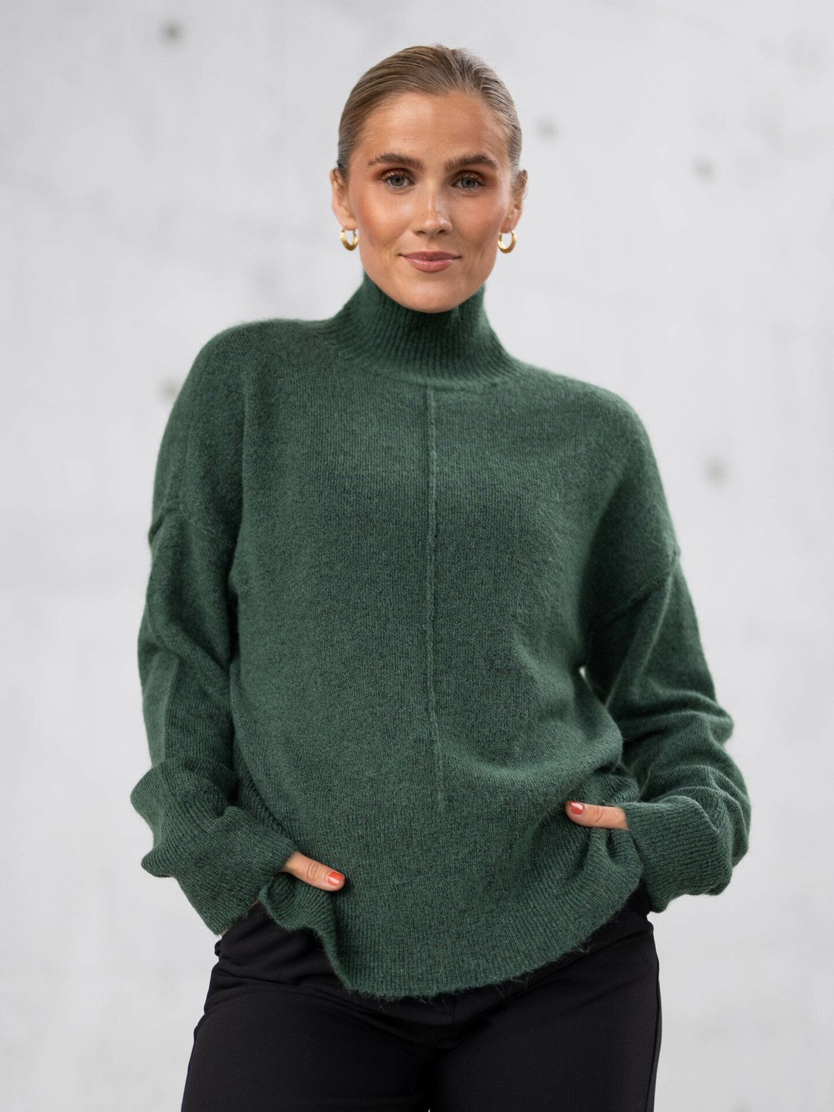 Y.A.S Balis Long Sleeve High Neck Knit Garden Topiary