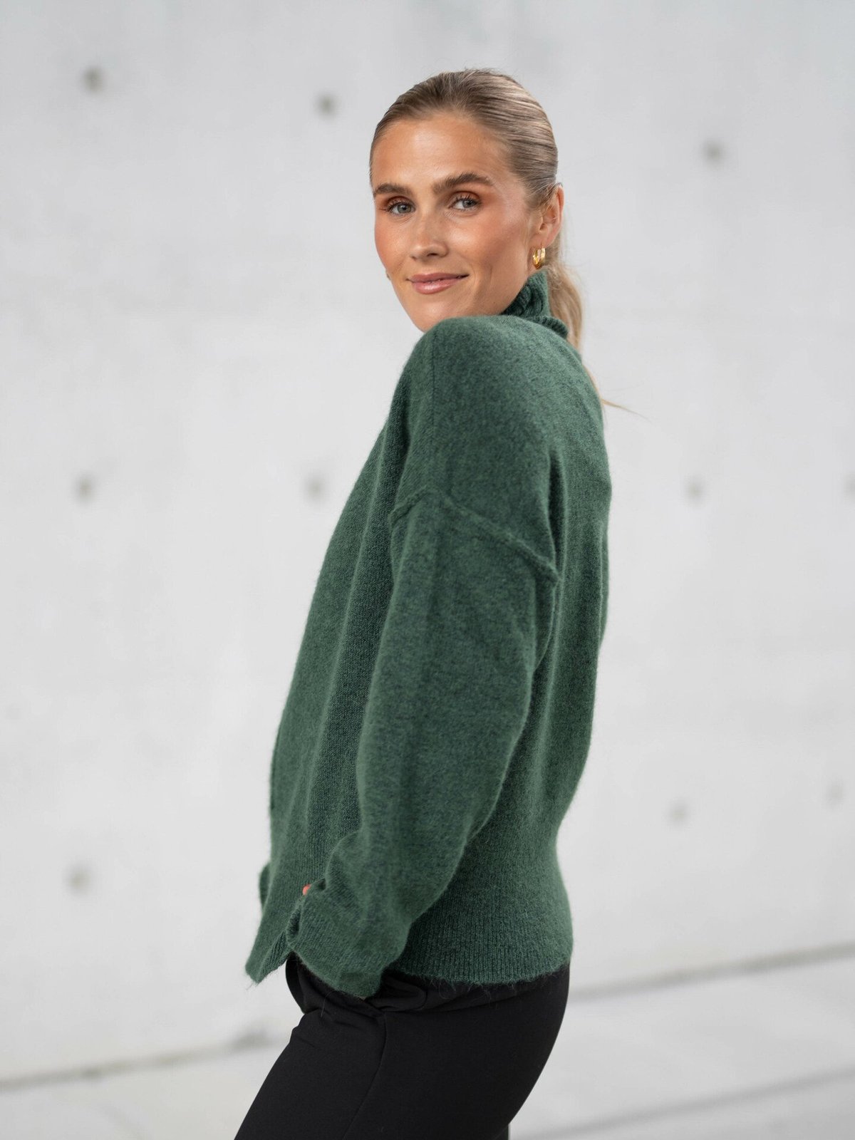 Y.A.S Balis Long Sleeve High Neck Knit Garden Topiary