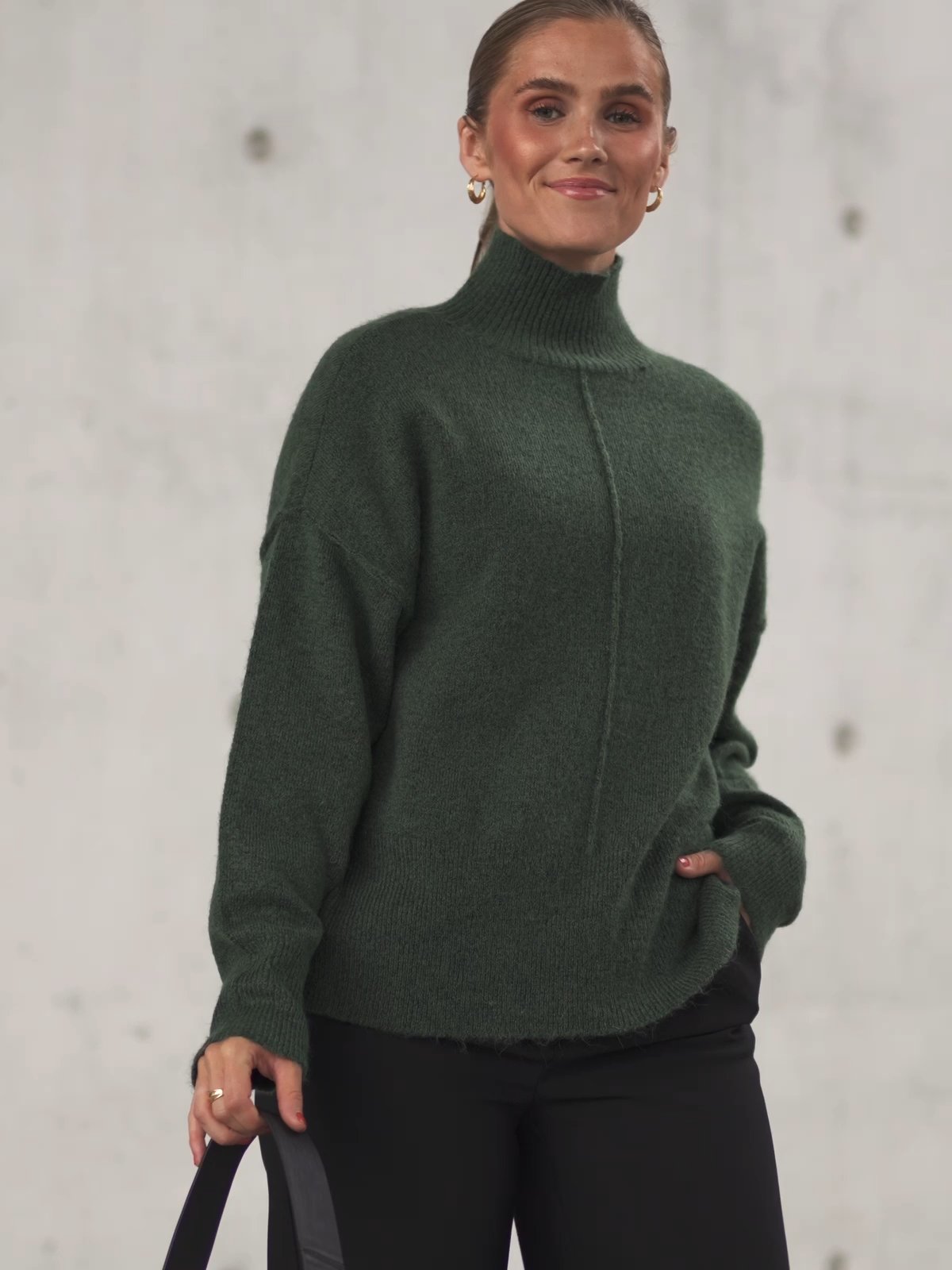 Y.A.S Balis Long Sleeve High Neck Knit Garden Topiary
