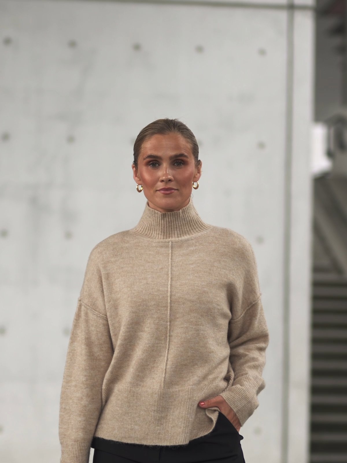 Y.A.S Balis Long Sleeve High Neck Knit Nomad