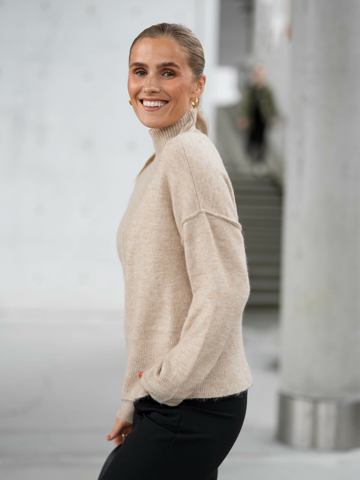 Y.A.S Balis Long Sleeve High Neck Knit Nomad