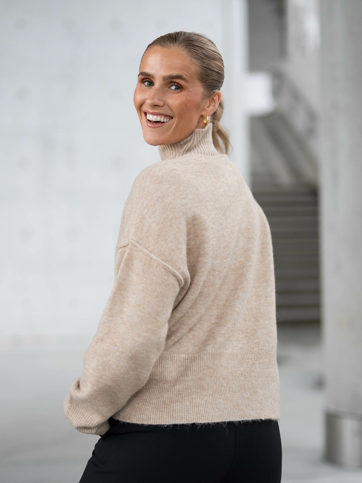 Y.A.S Balis Long Sleeve High Neck Knit Nomad