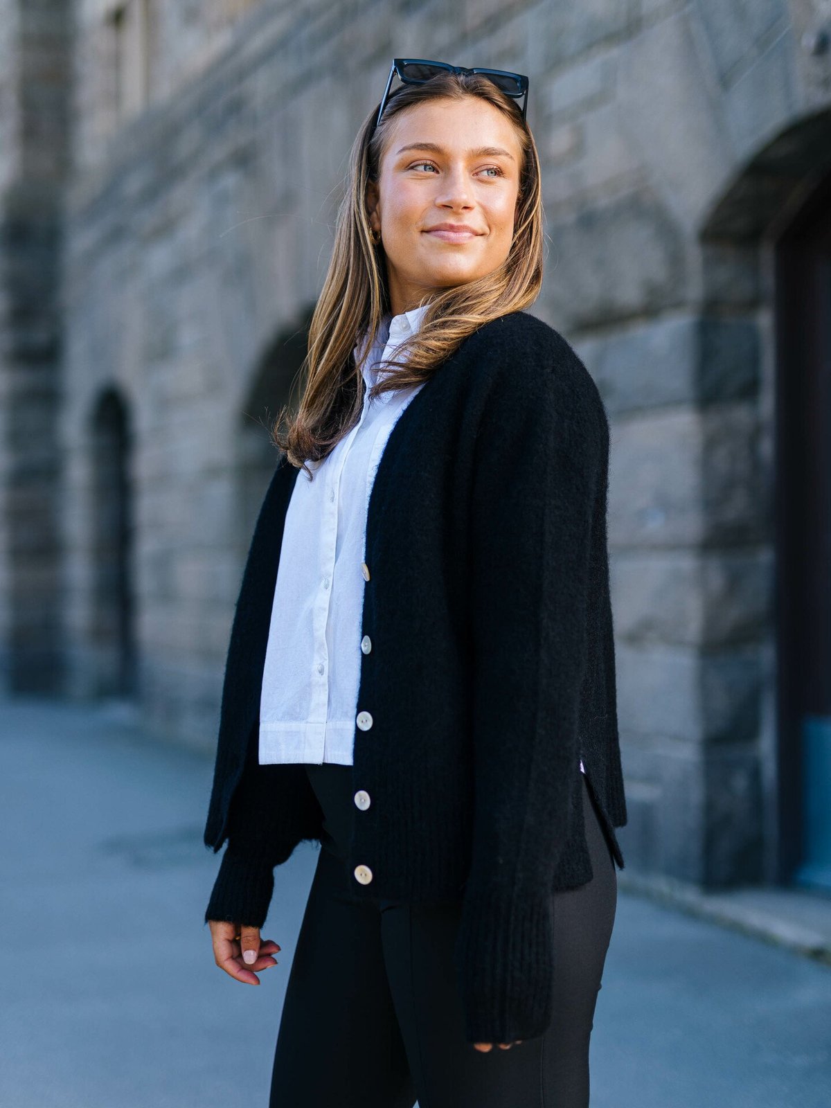 Y.A.S Nello Long Sleeve Knit Cardigan Black