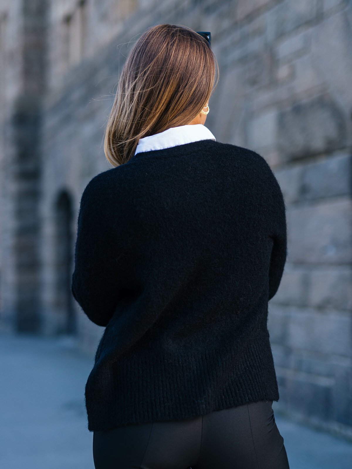 Y.A.S Nello Long Sleeve Knit Cardigan Black