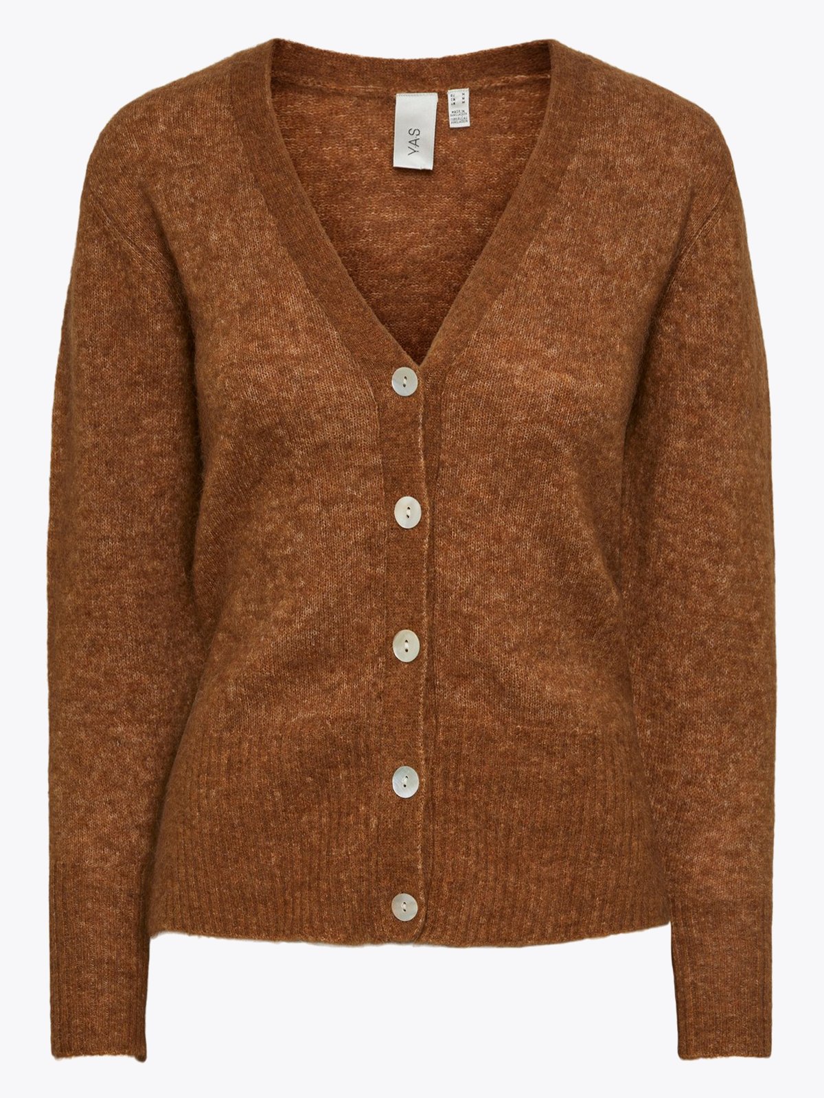 Y.A.S Nello Long Sleeve Knit Cardigan Rubber Melange