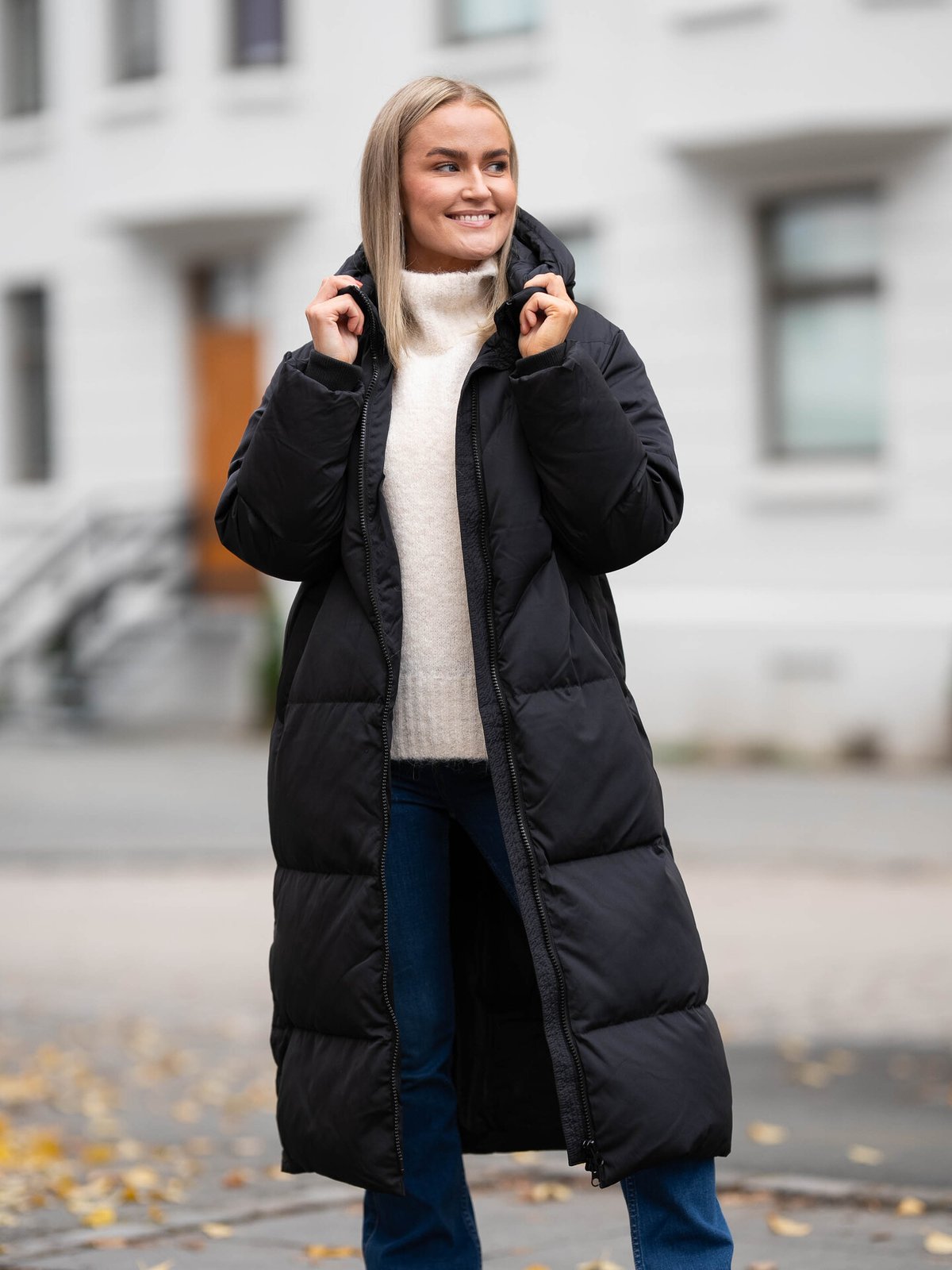 Y.A.S Irima Long Down Coat Black