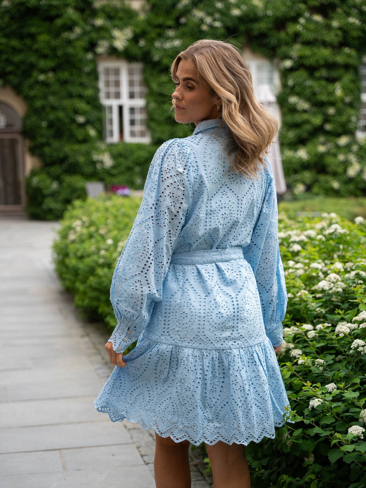 Y.A.S Holi Long Sleeve Belt Dress Clear Sky