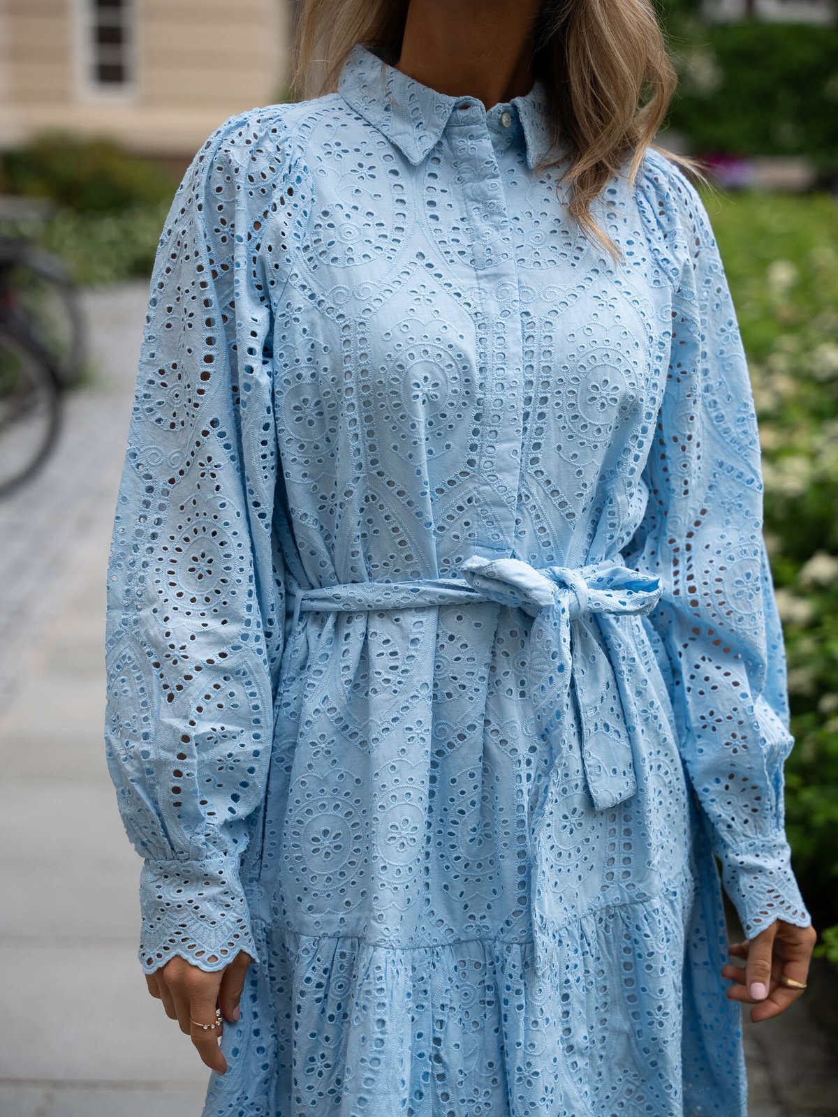 Y.A.S Holi Long Sleeve Belt Dress Clear Sky