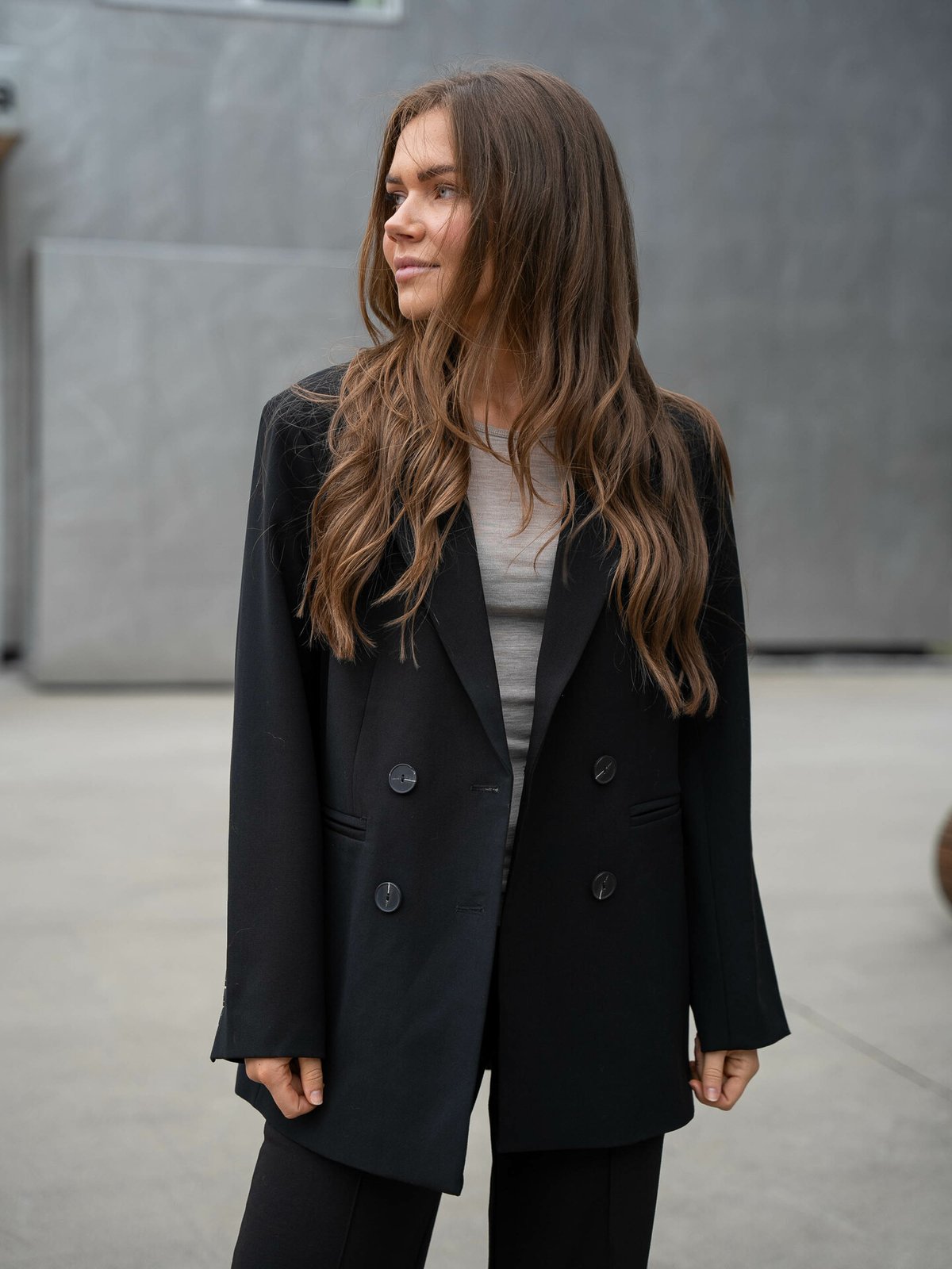 Y.A.S Likka Long Sleeve Oversized Blazer Black