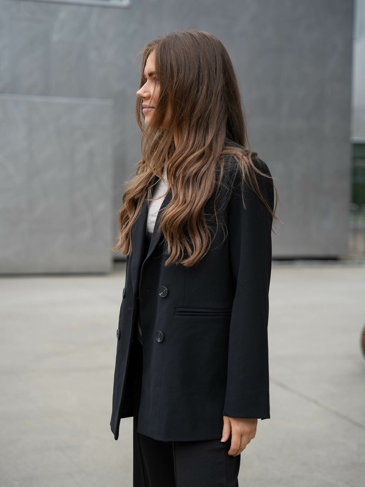 Y.A.S Likka Long Sleeve Oversized Blazer Black