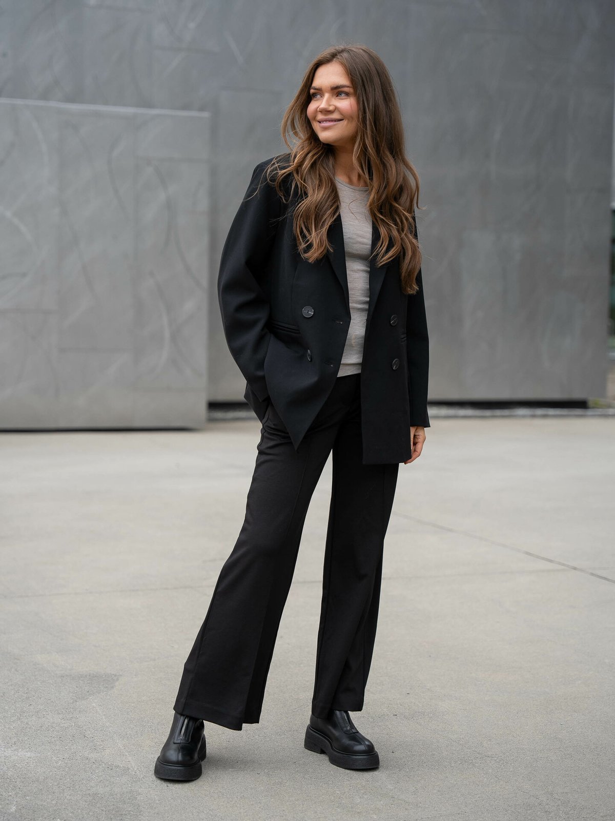 Y.A.S Likka Long Sleeve Oversized Blazer Black