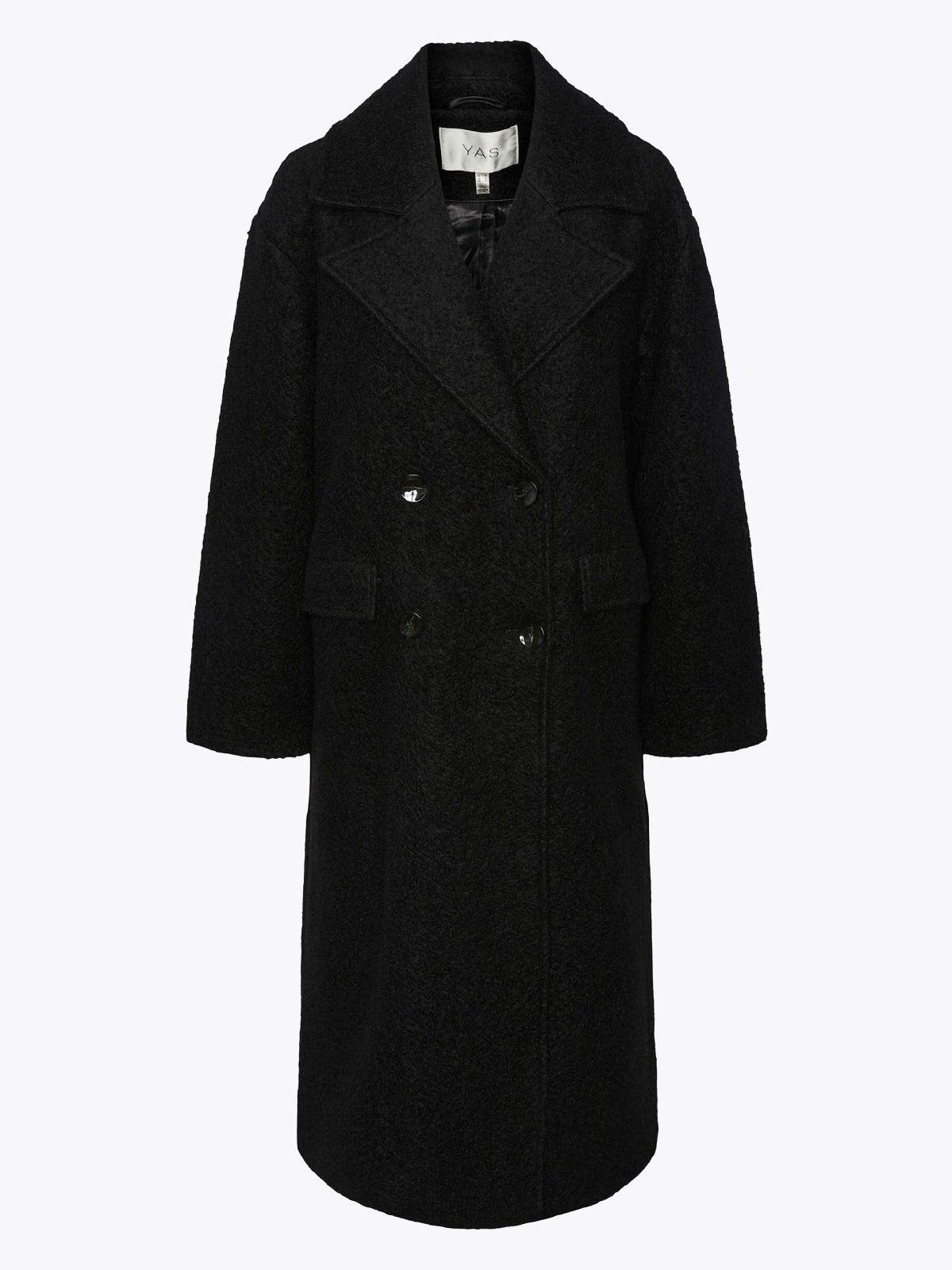 Y.A.S Mila Long Sleeve Wool Mix Coat Black