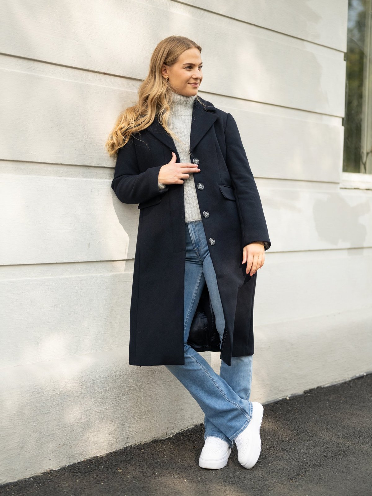 Y.A.S Lima Long Sleeve Coat Navy