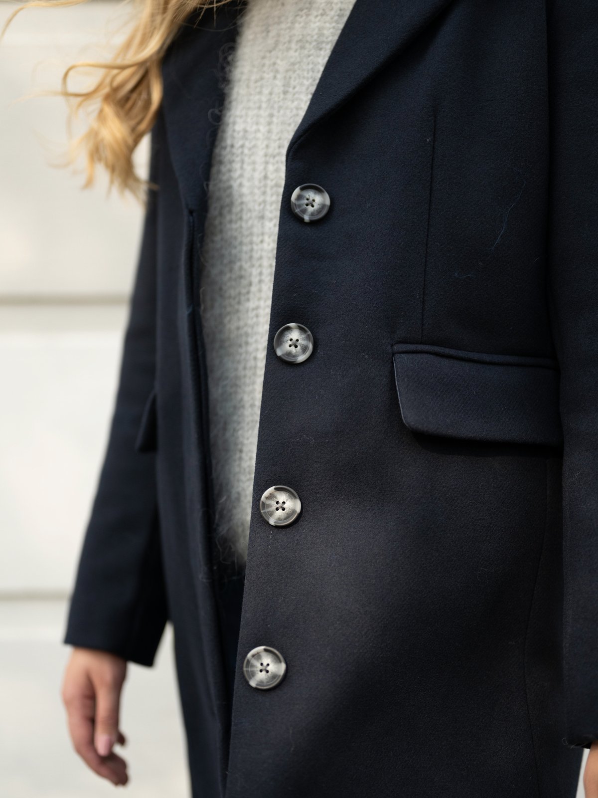 Y.A.S Lima Long Sleeve Coat Navy
