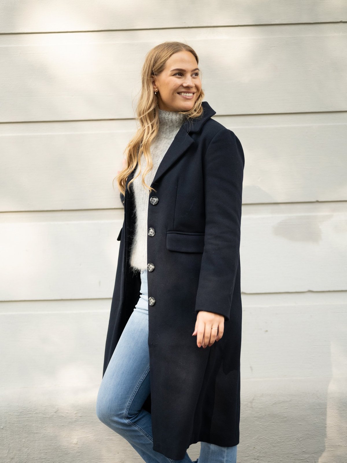 Y.A.S Lima Long Sleeve Coat Navy