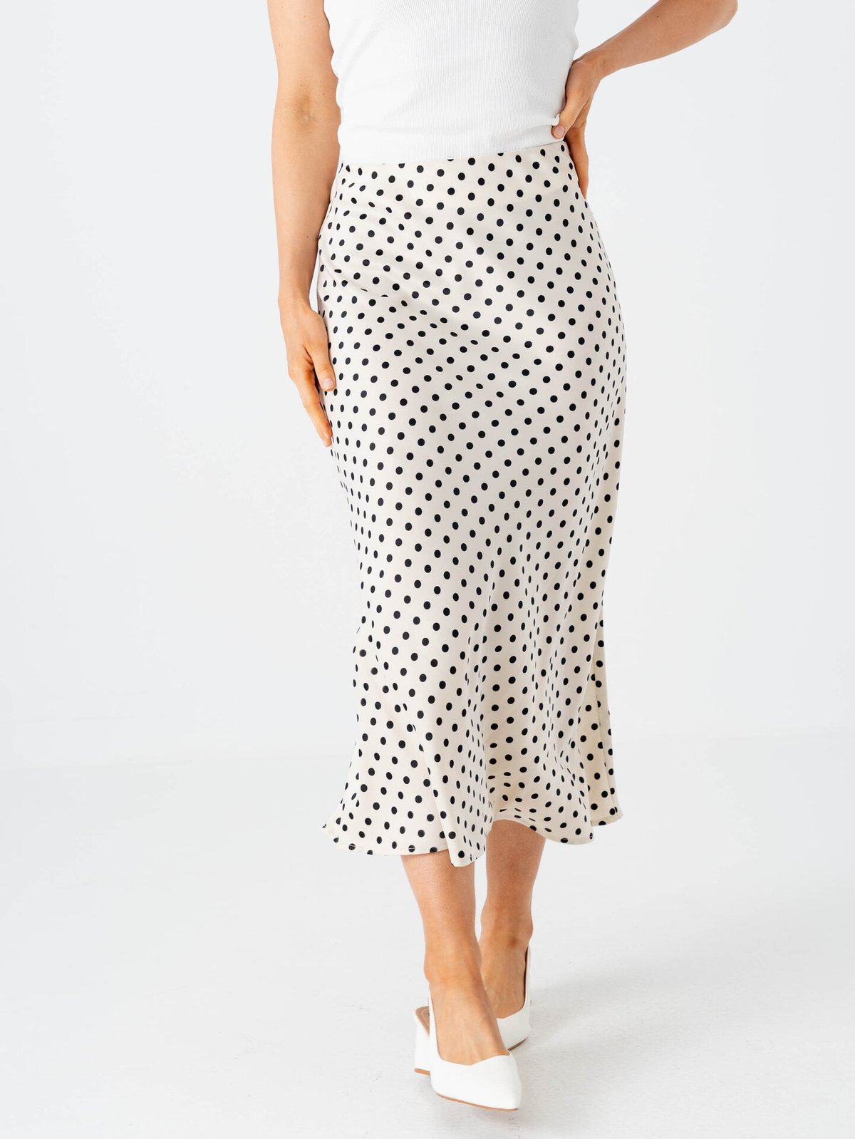 Y.A.S Pella High Waist Midi Skirt Hvit