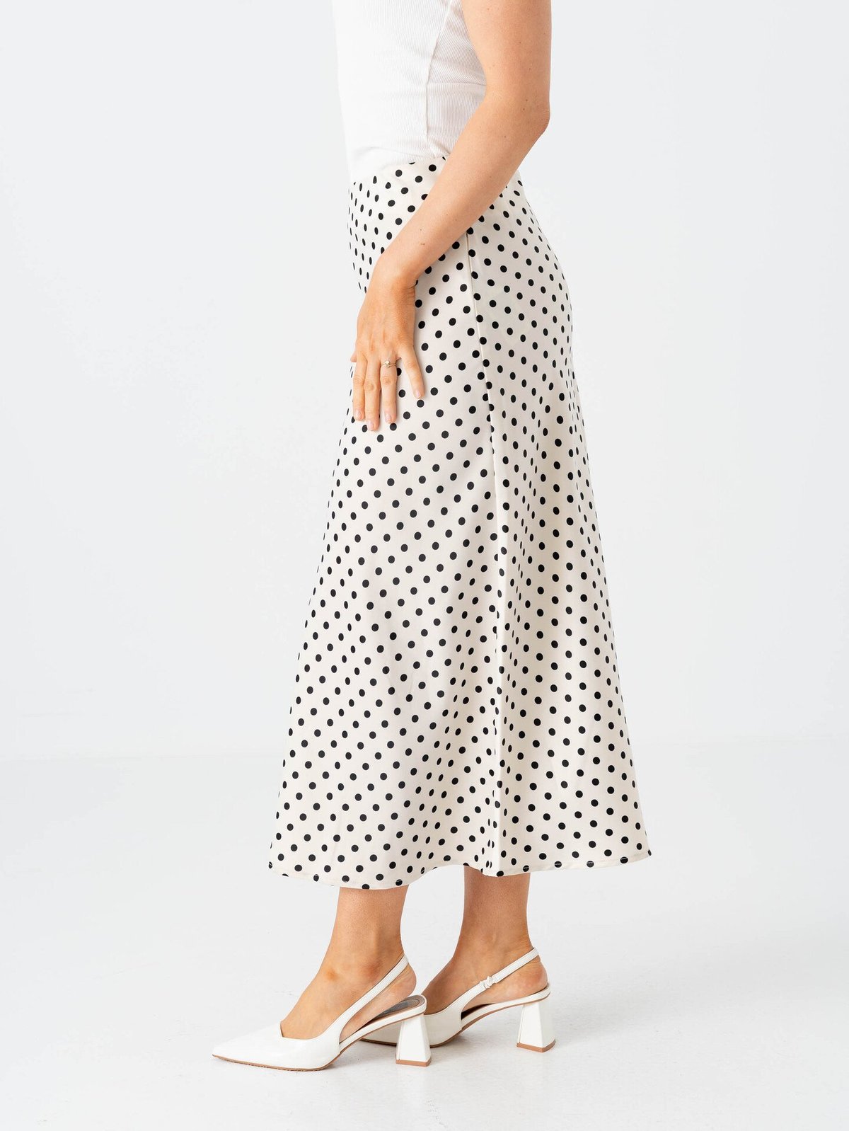 Y.A.S Pella High Waist Midi Skirt Hvit