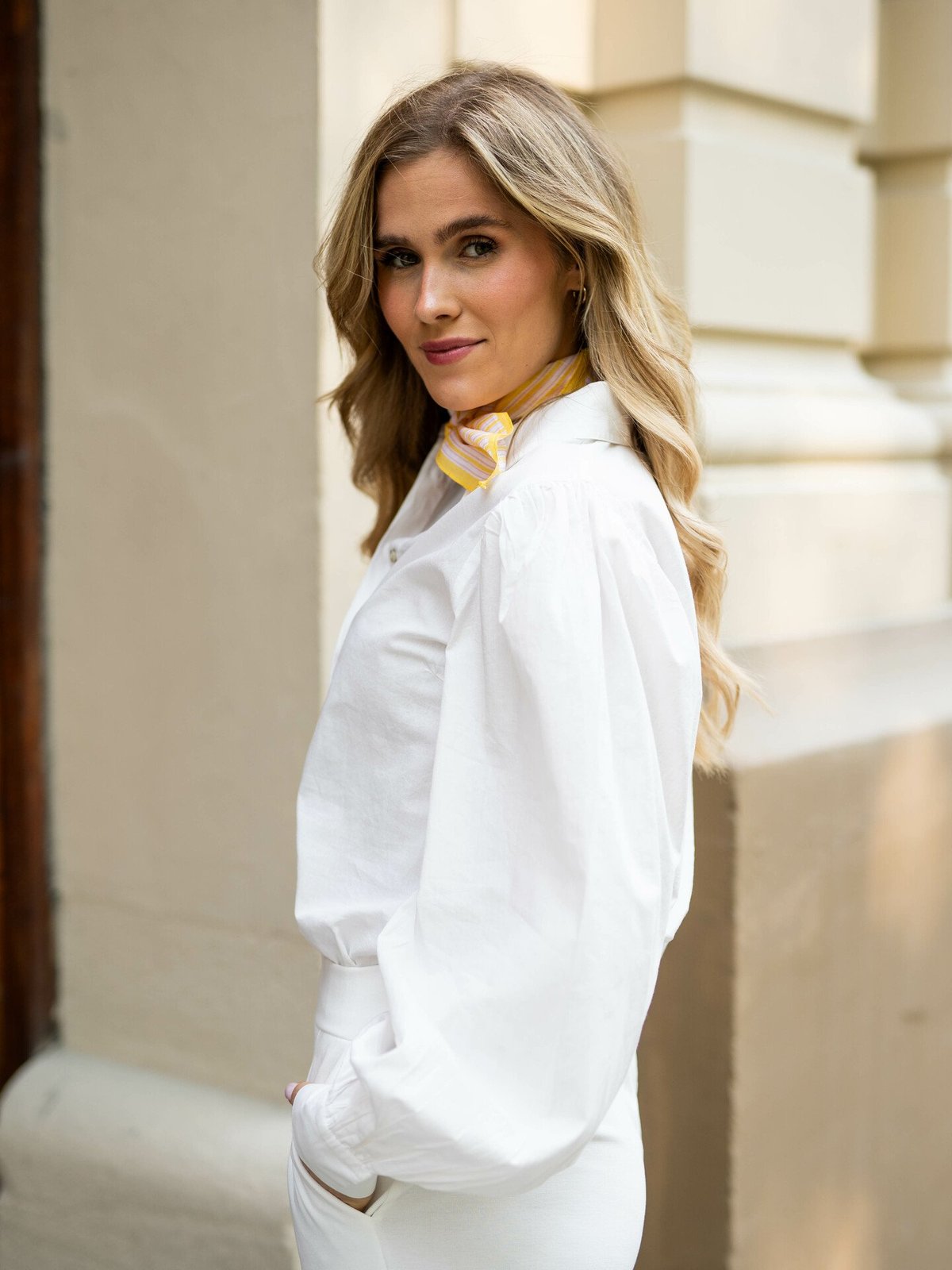 Y.A.S Philly Long Sleeve Shirt Star White