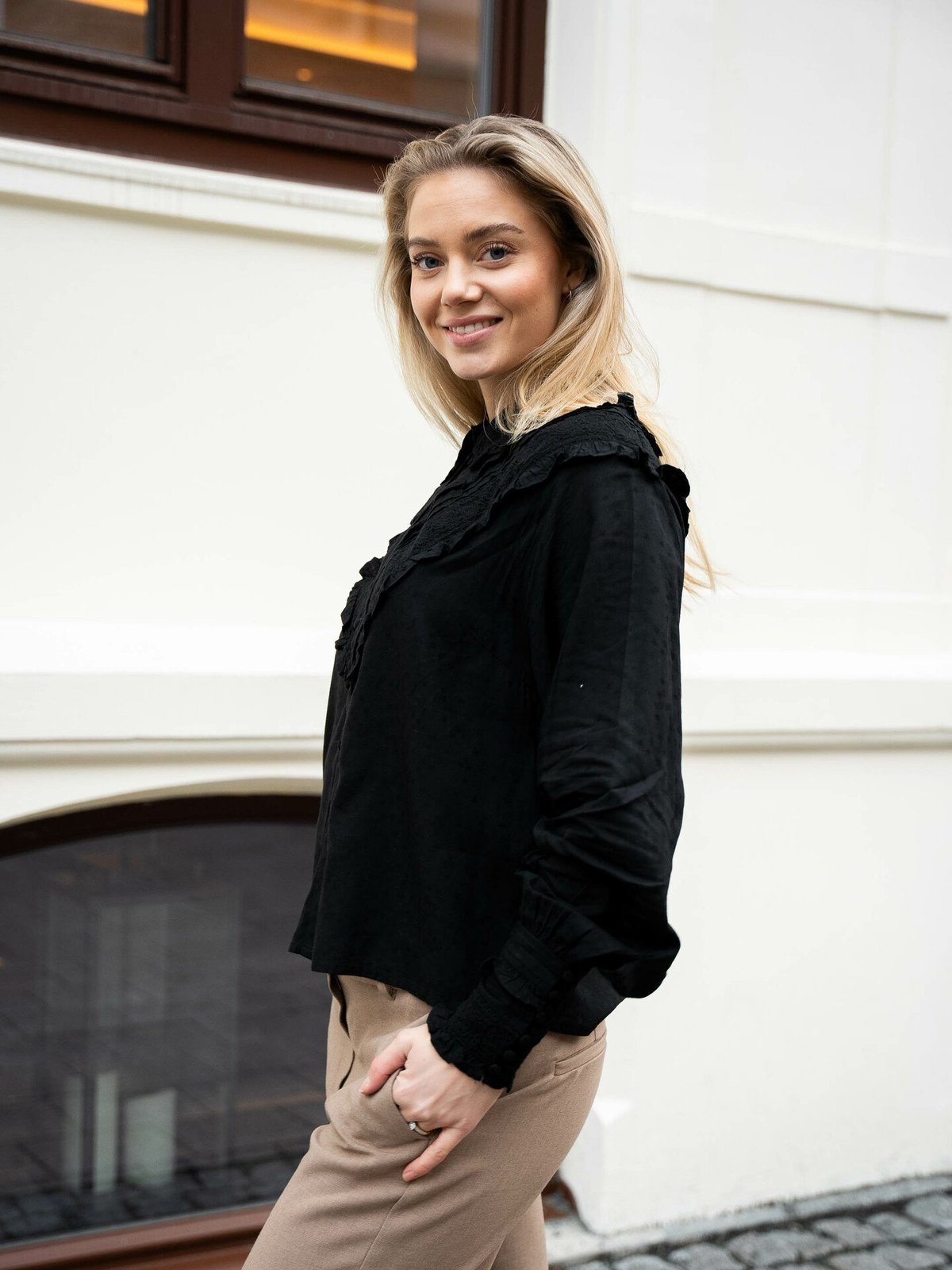 Y.A.S Aliva Long Sleeve Shirt Black