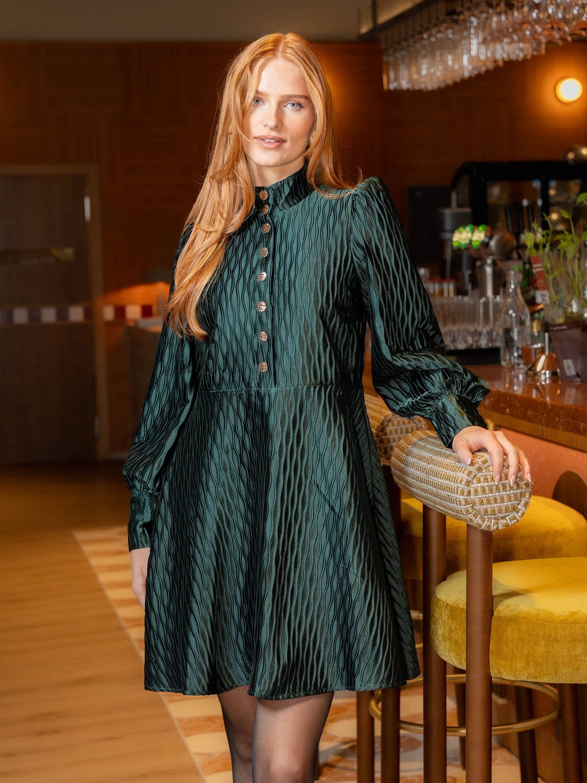 Y.A.S Ripple Long Sleeve Dress Ponderosa Pine