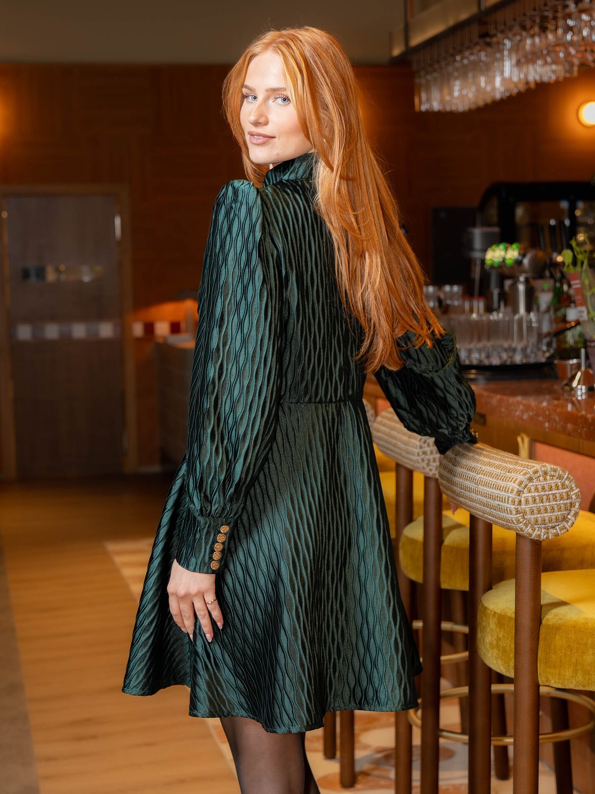 Y.A.S Ripple Long Sleeve Dress Ponderosa Pine