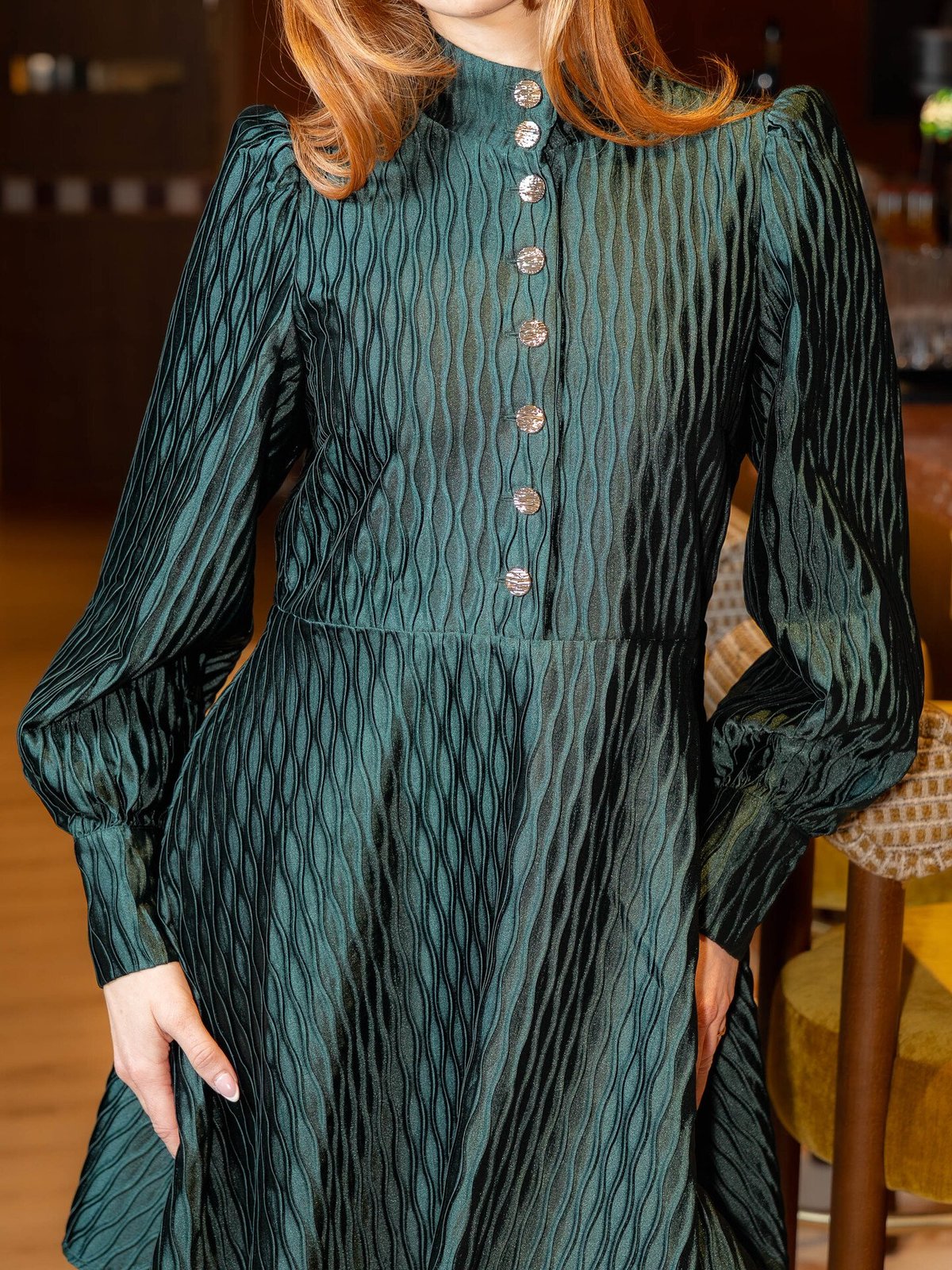 Y.A.S Ripple Long Sleeve Dress Ponderosa Pine