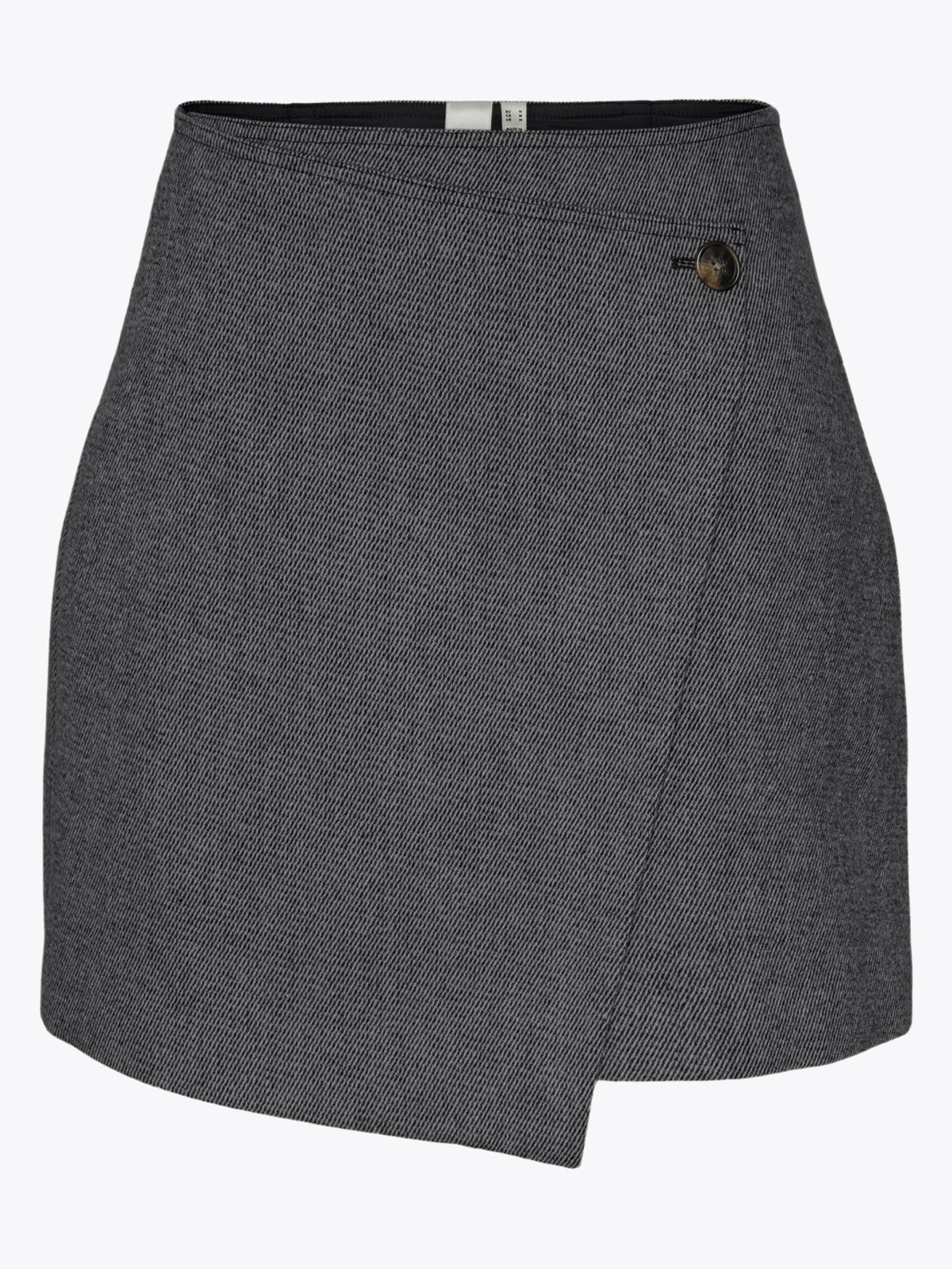 Y.A.S Summer High Waist Short Wool Mix Skirt Grey Melange