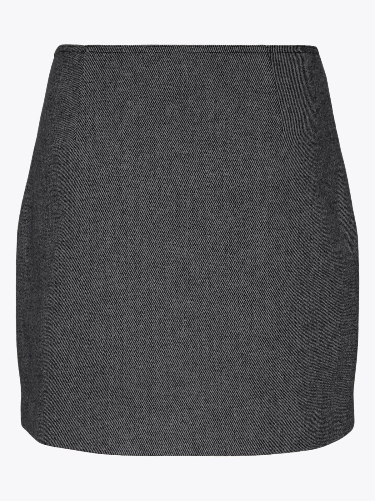 Y.A.S Summer High Waist Short Wool Mix Skirt Grey Melange