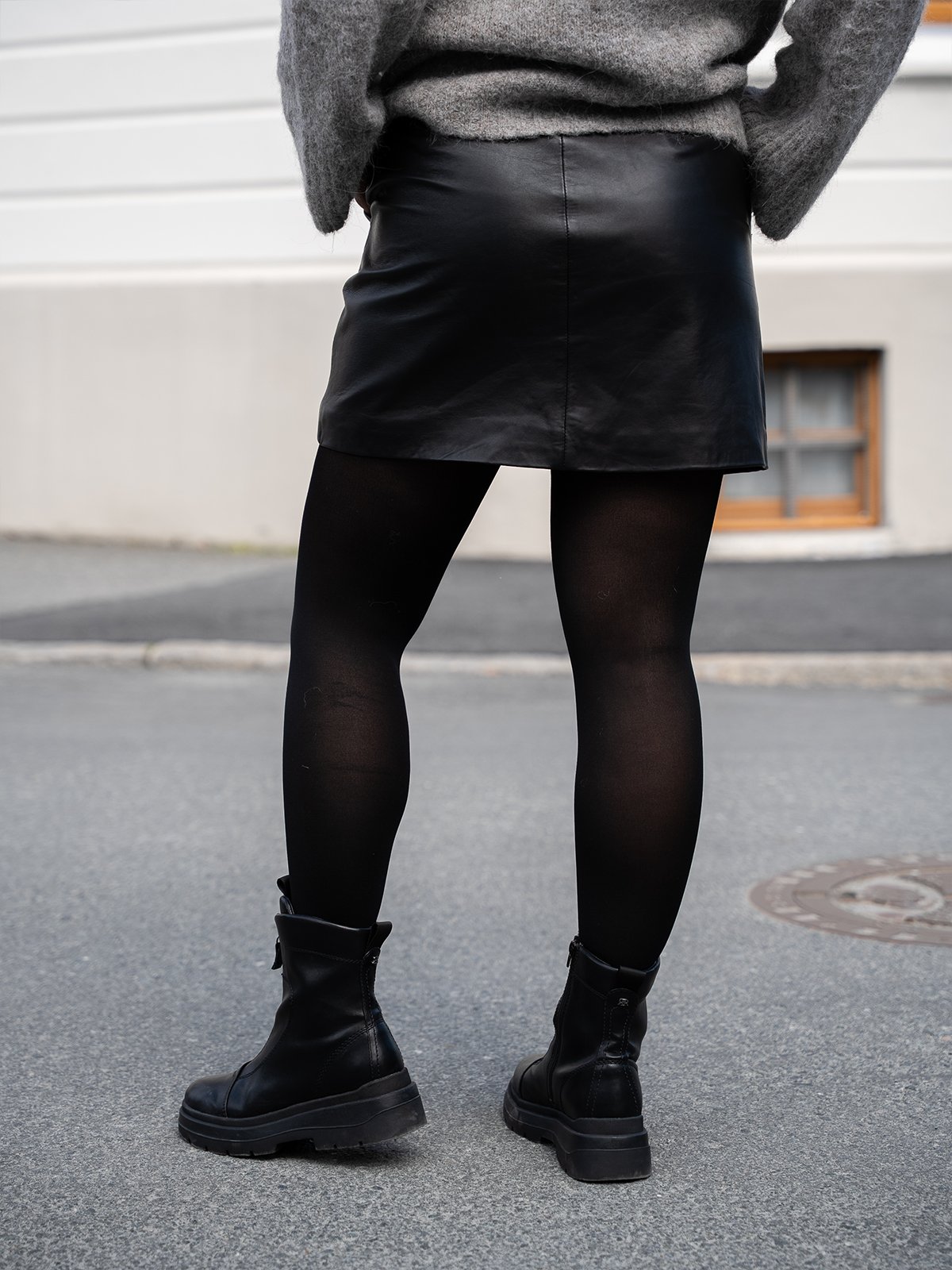 Y.A.S Lyma Leather Skirt Black
