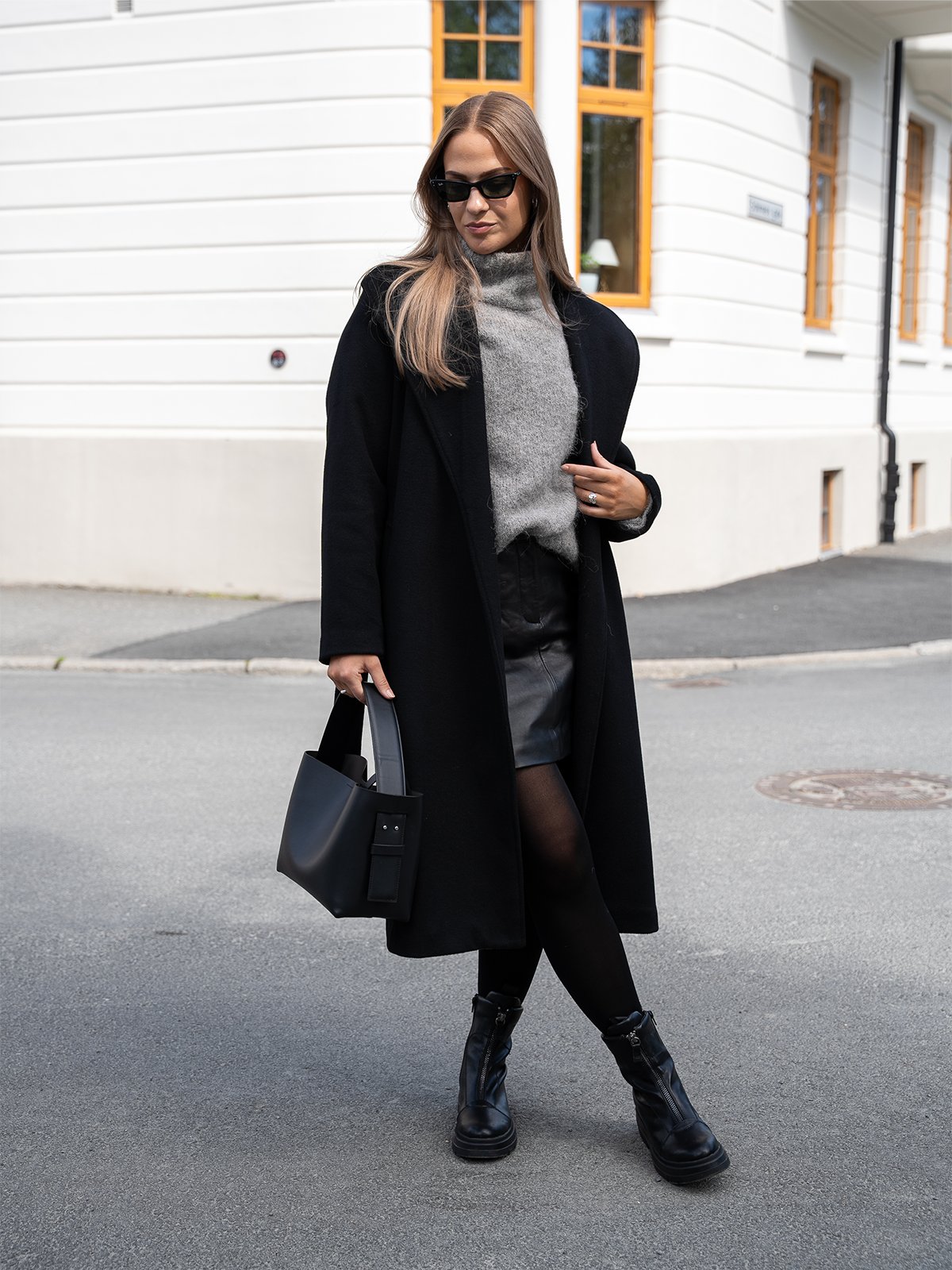 Y.A.S Lyma Leather Skirt Black