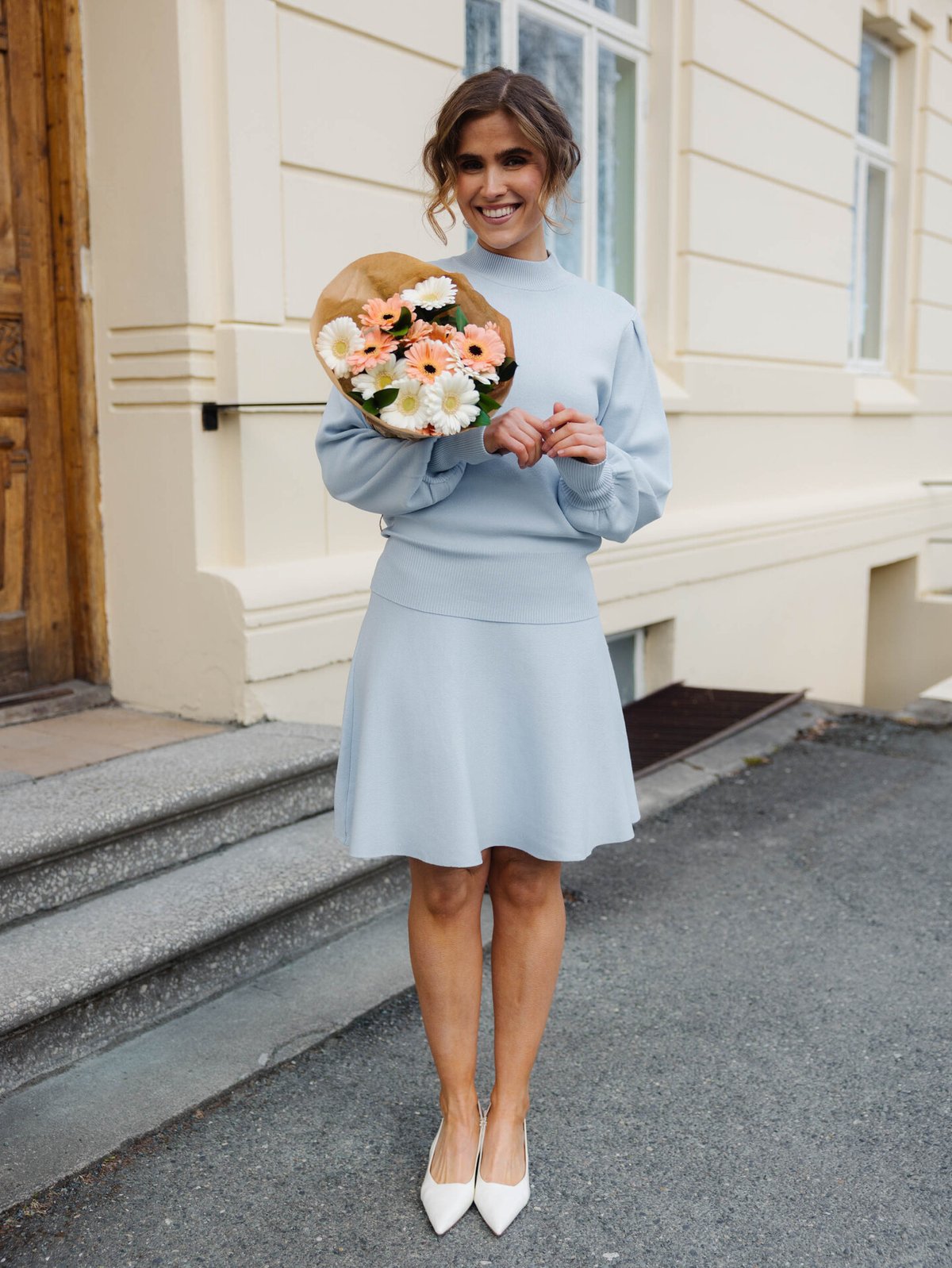 Y.A.S Fonny High Waisted Skirt Skyway