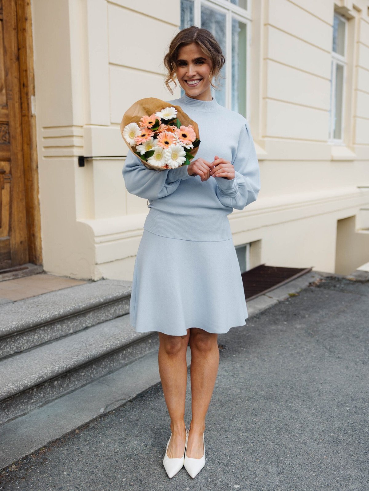 Y.A.S Fonny High Waisted Skirt Skyway