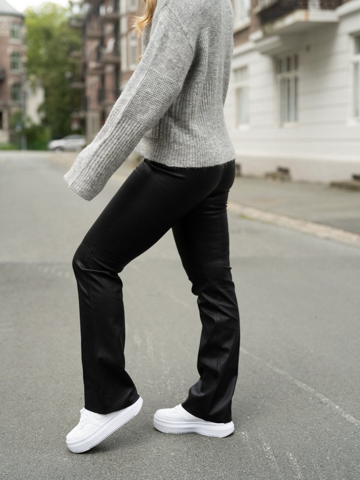 Y.A.S Zellu Bootcut Leather Pants Black