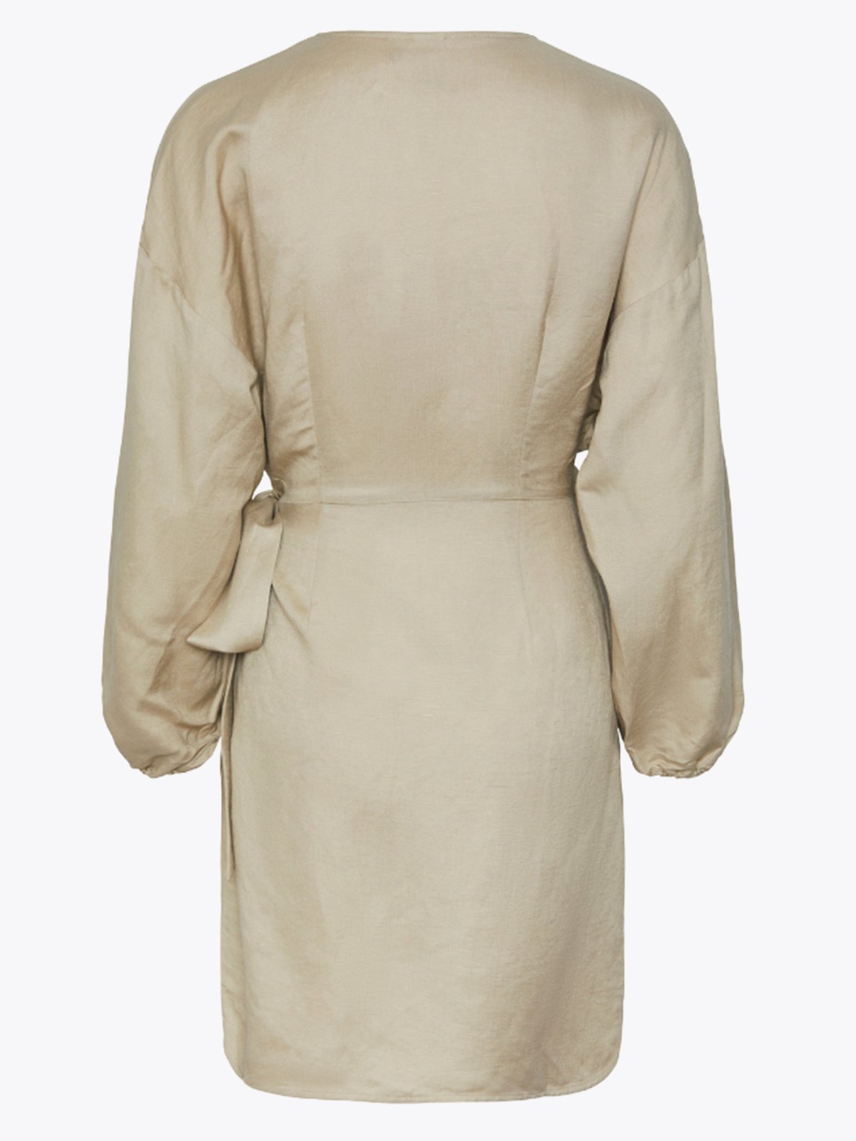 Y.A.S Heat Long Sleeve Linen Wrap Dress Birch