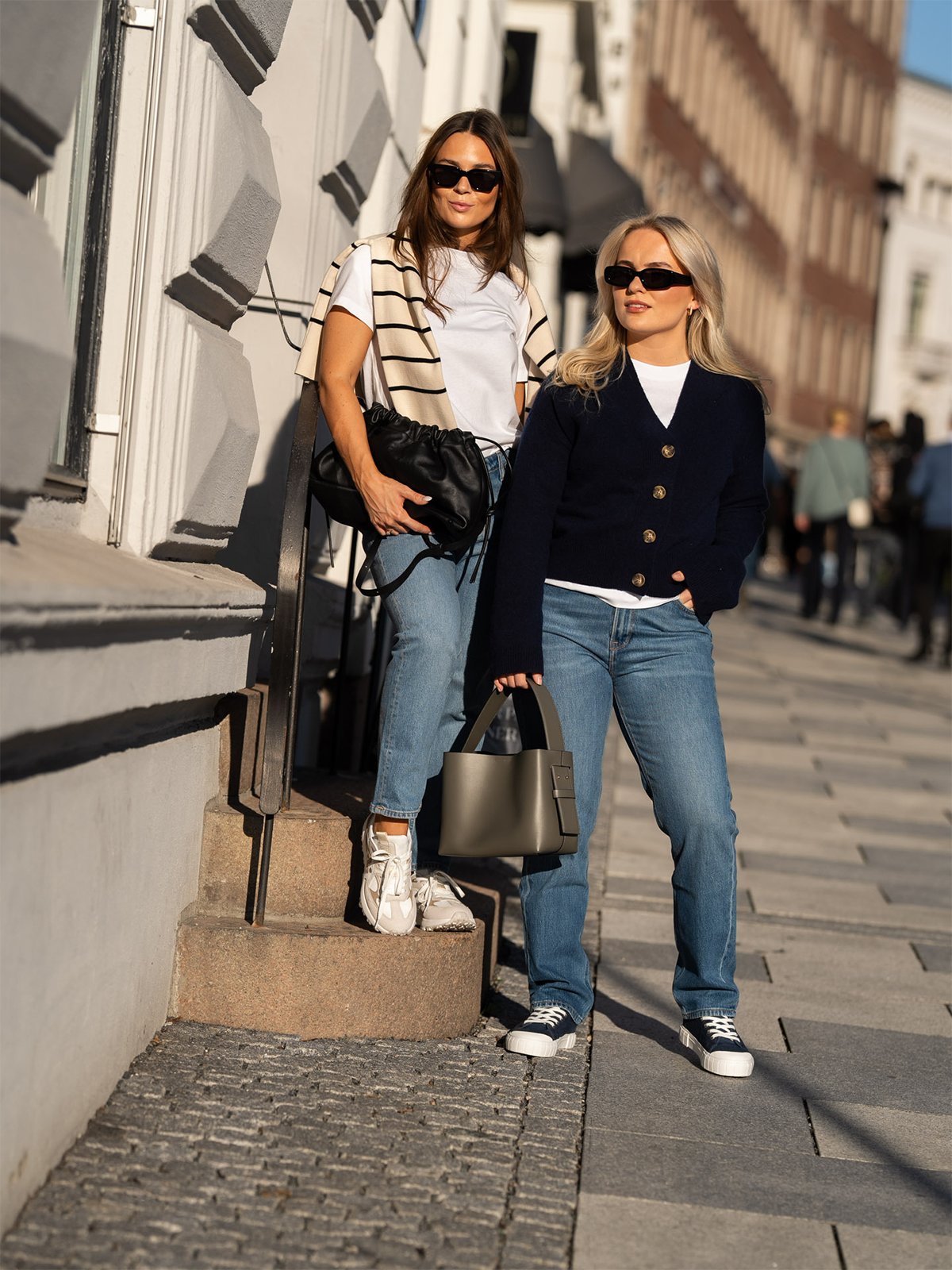 Y.A.S Frido Long Sleeve Wide Knit Cardigan Night Sky