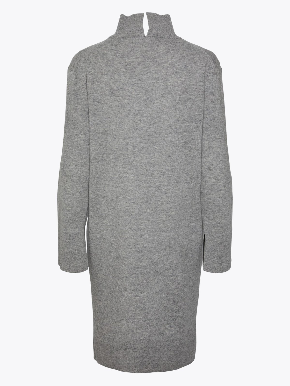 Y.A.S Emilie Long Sleeve High Neck Knit Dress Light Grey Melange