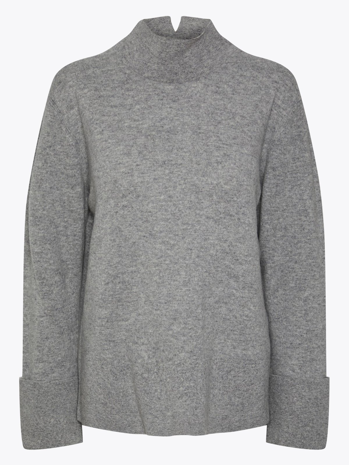 Y.A.S Emilie Highneck Pullover Light Grey Melange
