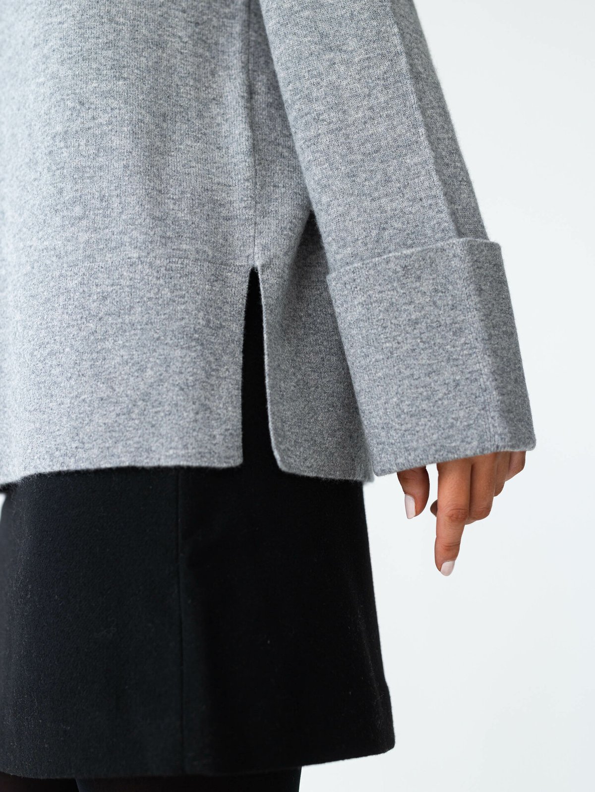 Y.A.S Emilie Highneck Pullover Light Grey Melange