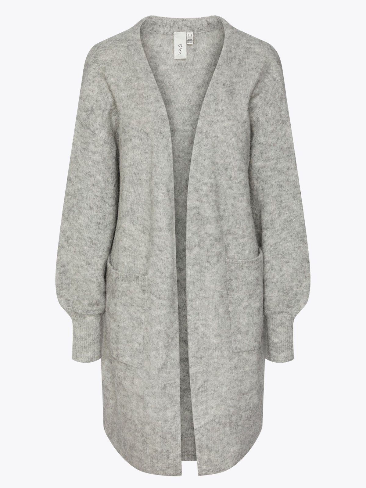 Y.A.S Norla Long Cardigan Light Grey Melange