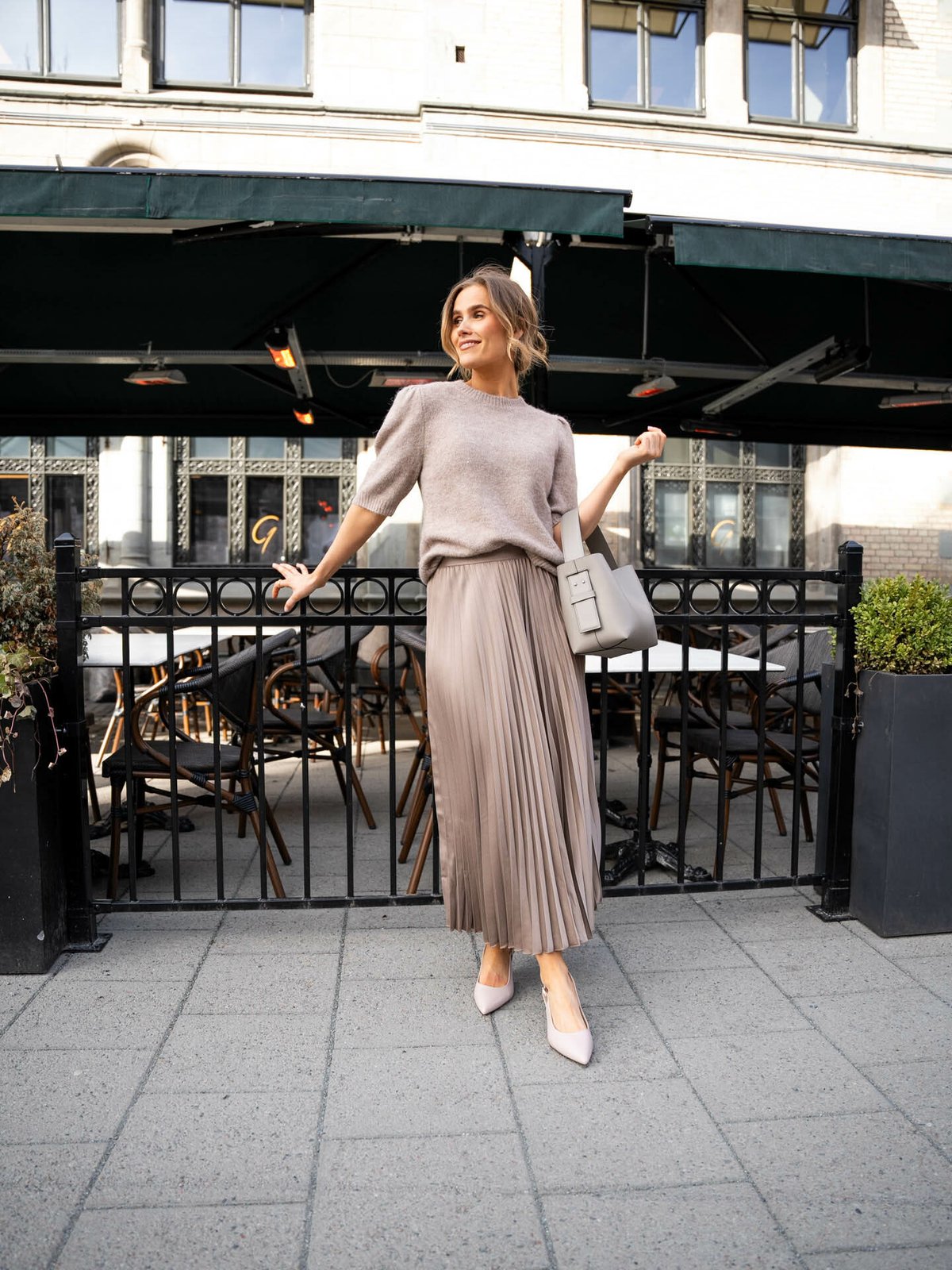 Y.A.S Celine High Waist Midi Skirt Fungi